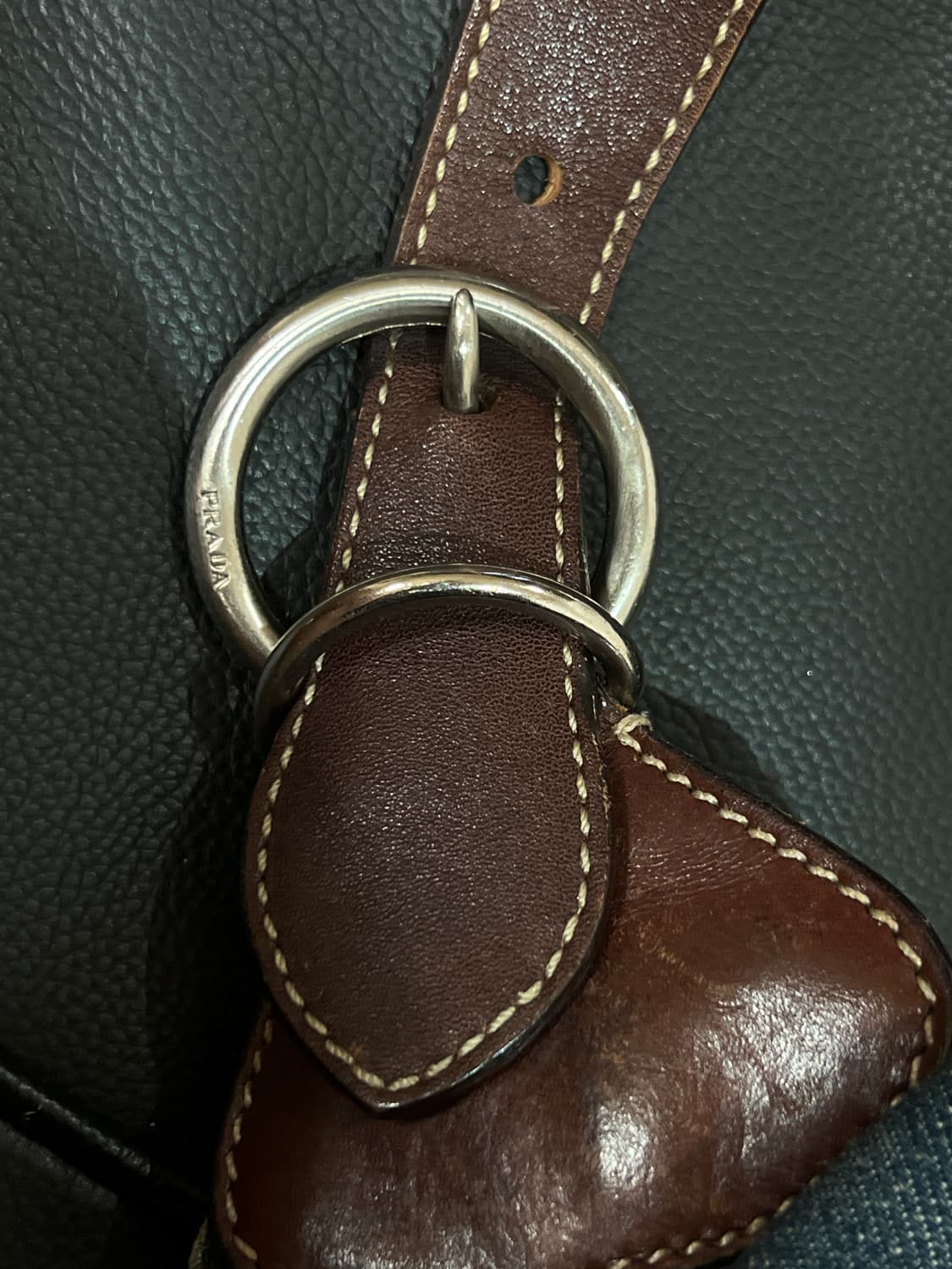 프라다 빈티지 데님 벨트디자인 백 상품이미지4