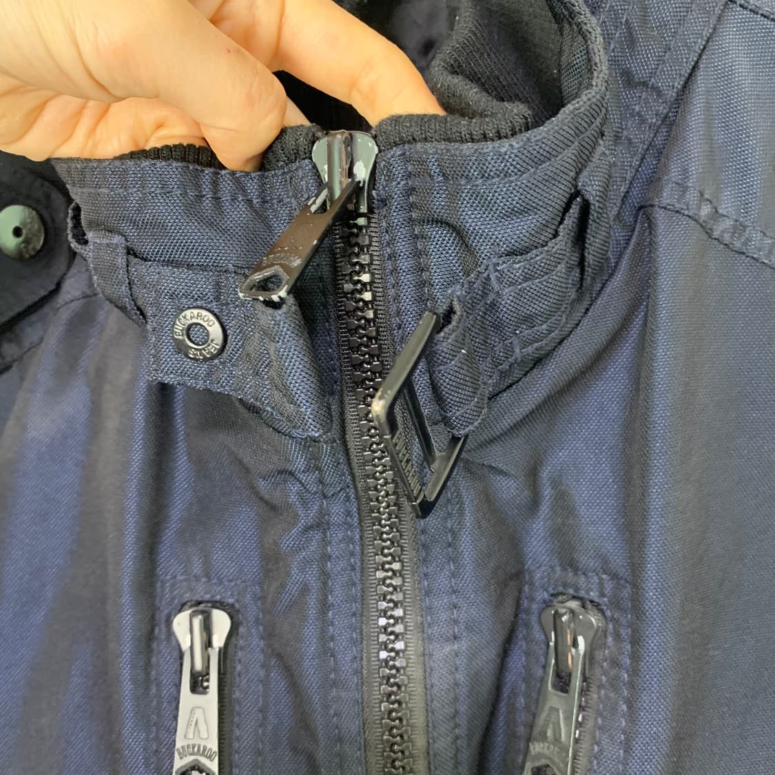 버커루 Buckaroo 빈티지 하이넥 카고 봄버 자켓 블루블랙 100 L 상품이미지8