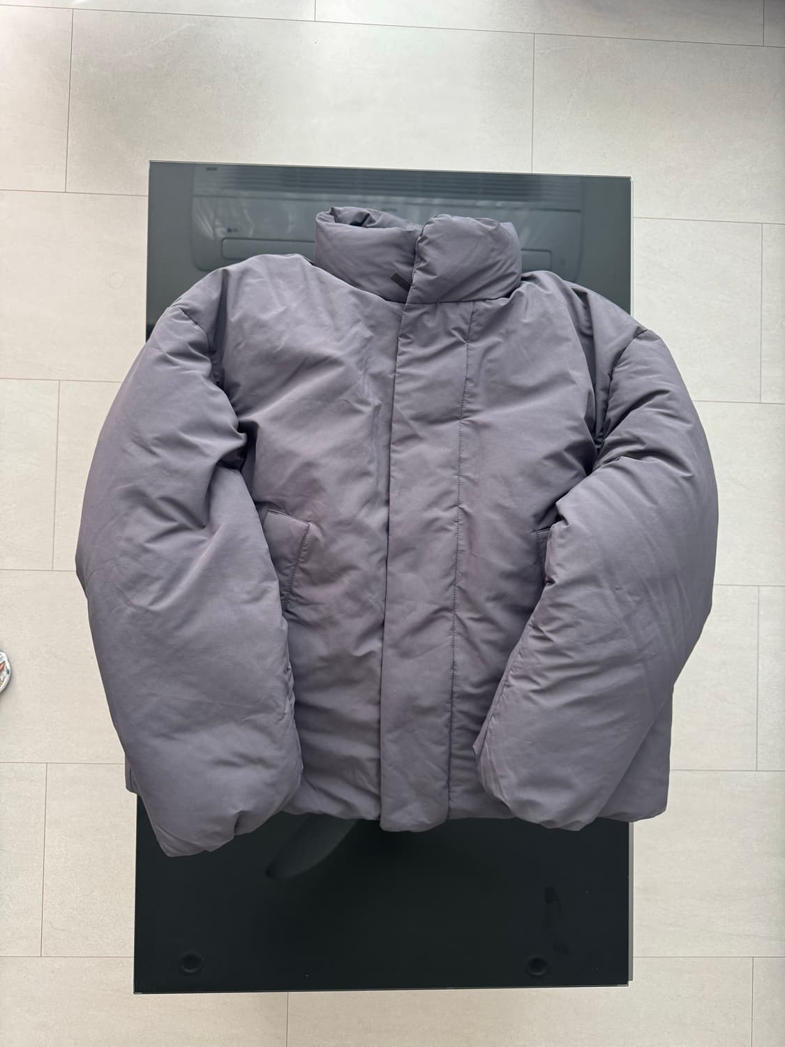 무탠다드 미니멀 다운 숏 패딩 재킷 L [그레이] 상품이미지1