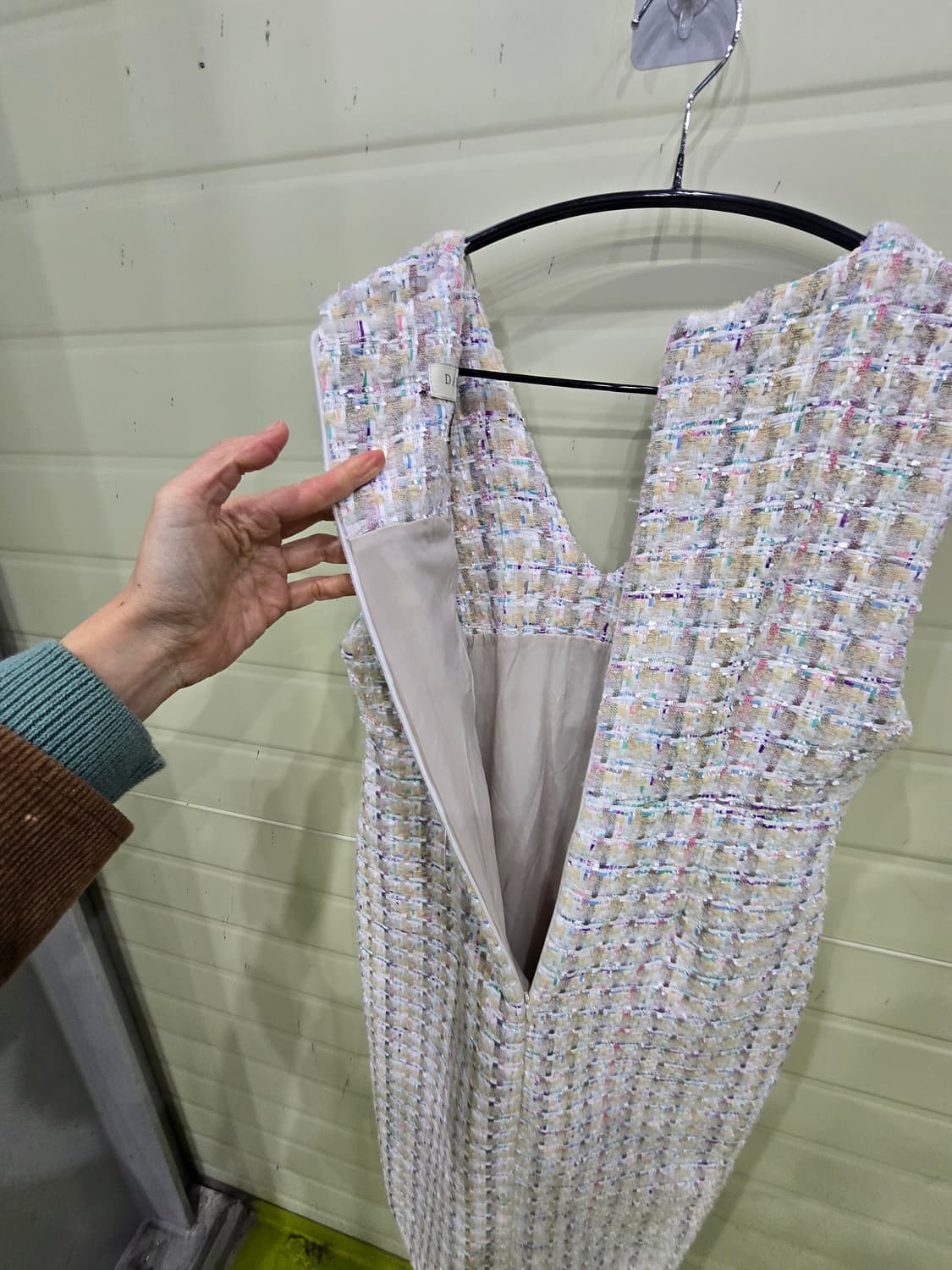 트위드 슬리브리스 원피스 상품이미지4