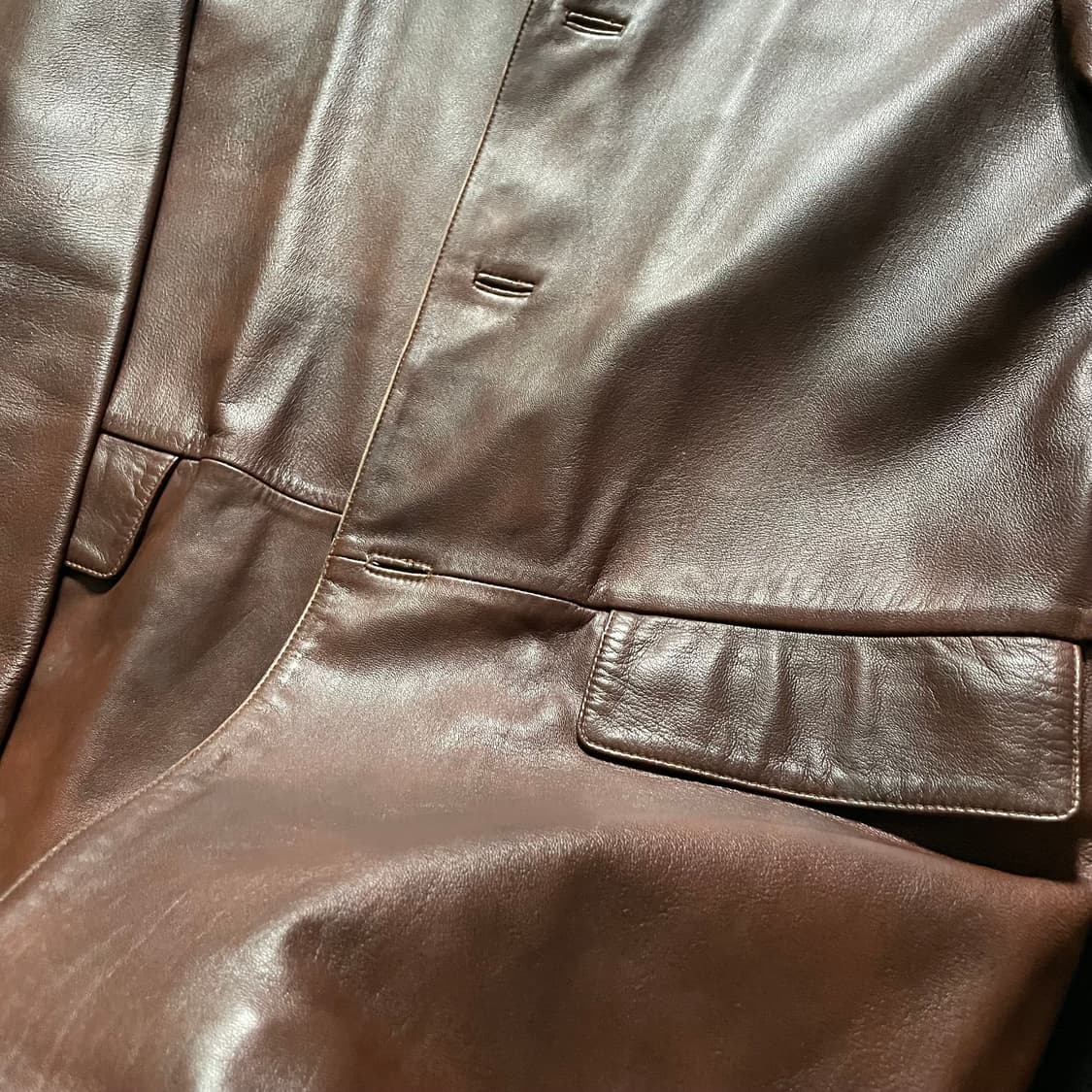 Brown leather blazer 상품이미지3