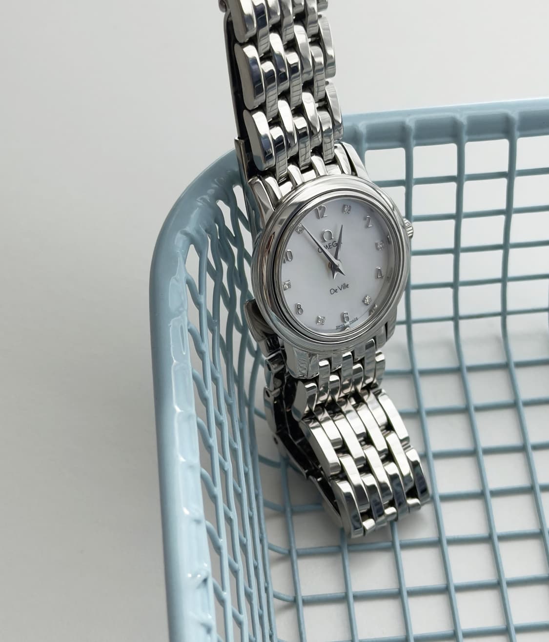 오메가 드빌 다이아 화이트 쉘 다이얼 시계  상품이미지5