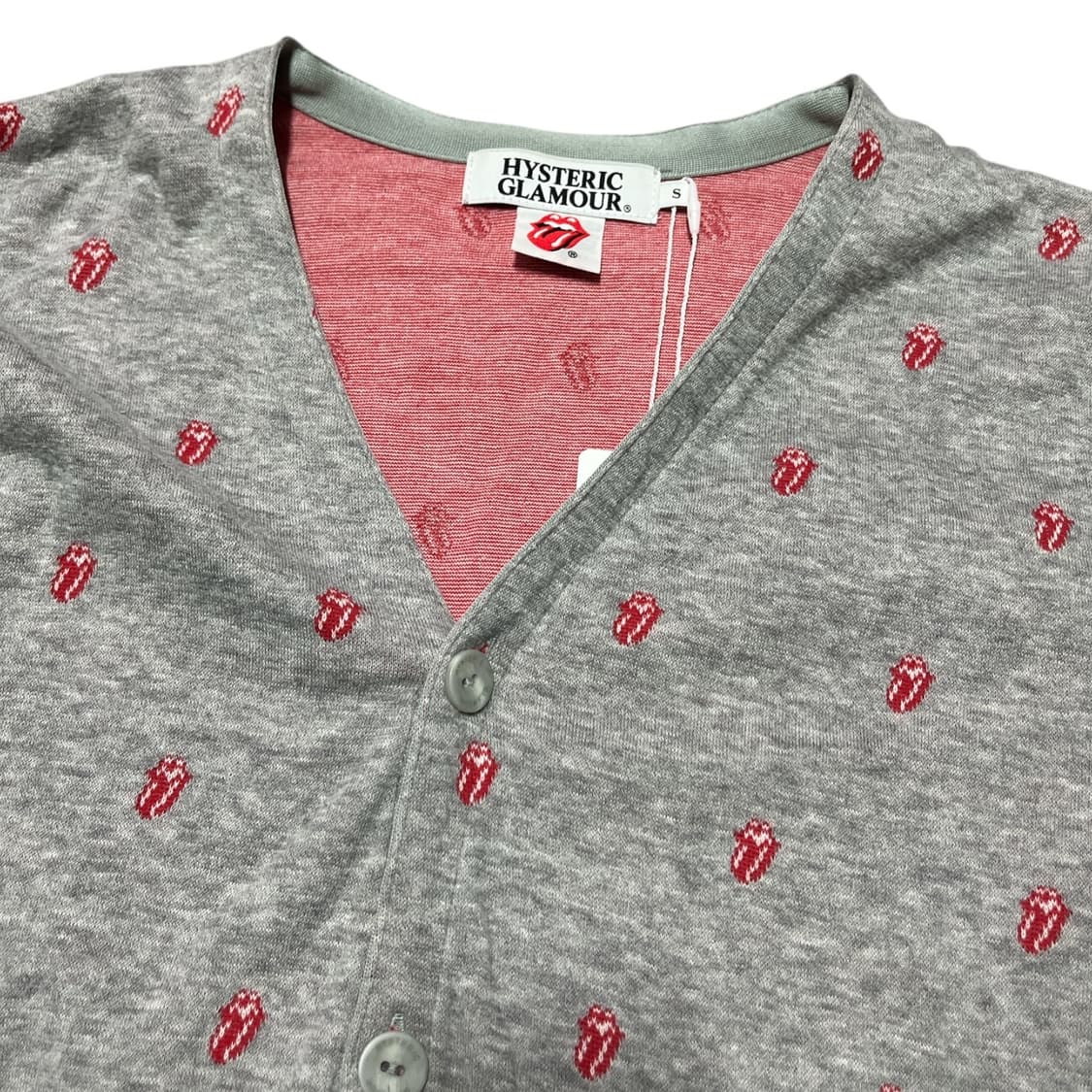 히스테릭 글래머 X 롤링스톤즈 로고 플레잉 그레이 가디건 상품이미지3