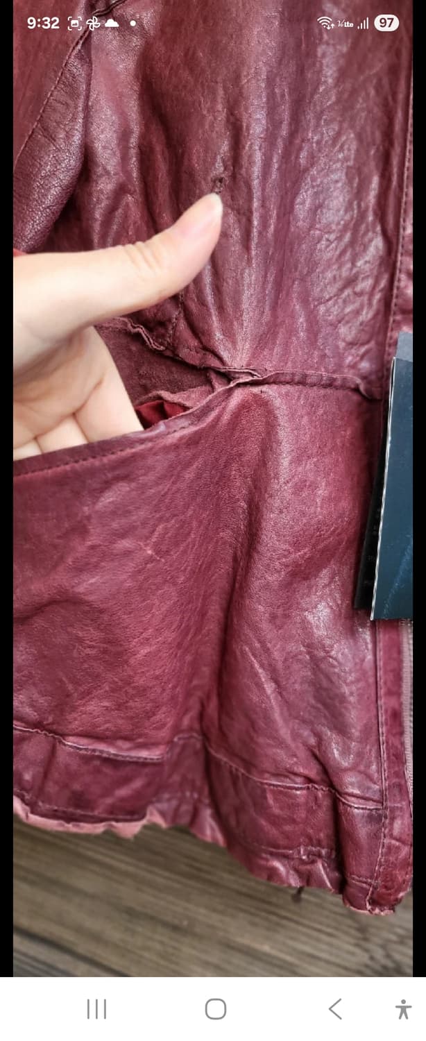 (새제품)버건디/블랙/퍼플컬러 이태리산 배지터블 양가죽 자켓44-66 상품이미지8