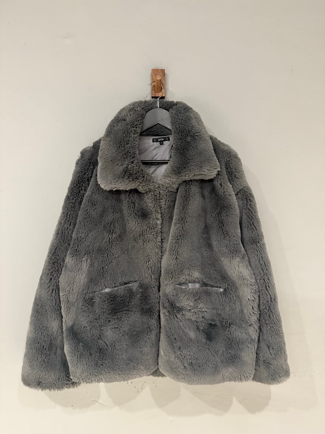 grayish blue pocket eco fur jk 상품이미지6