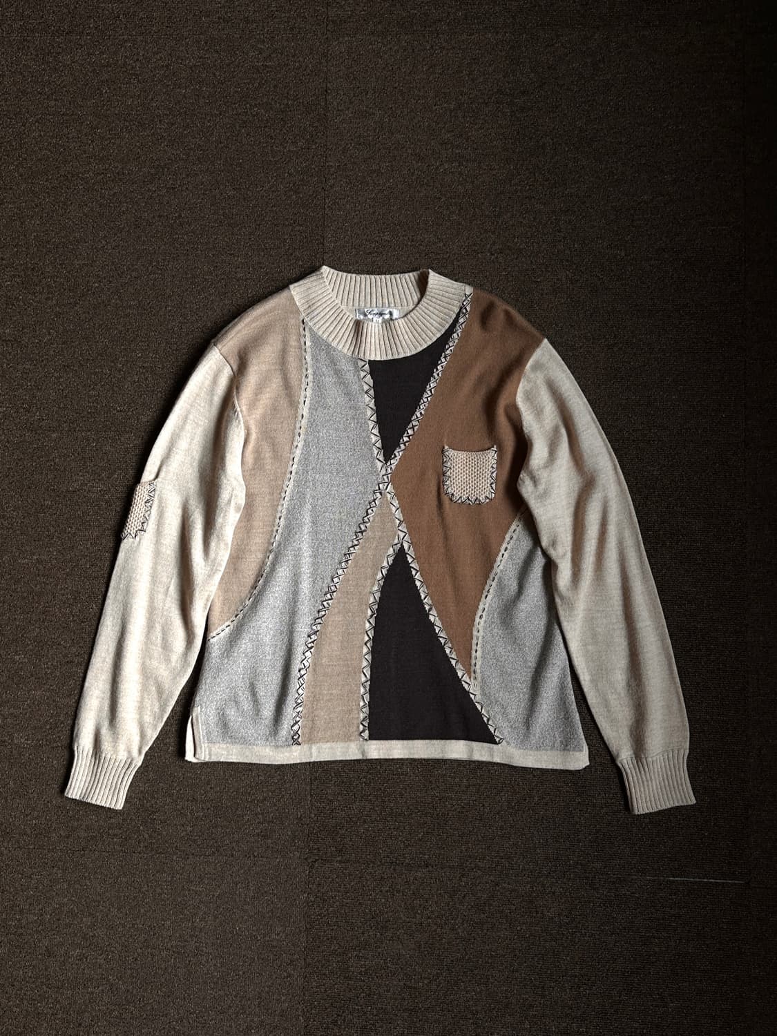 Yanpigelle 패치워크 무드 니트 상품이미지4