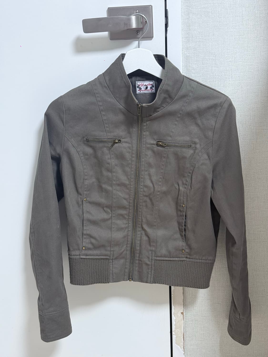 러프넥 코튼 블루종 자켓 브라운 상품이미지2