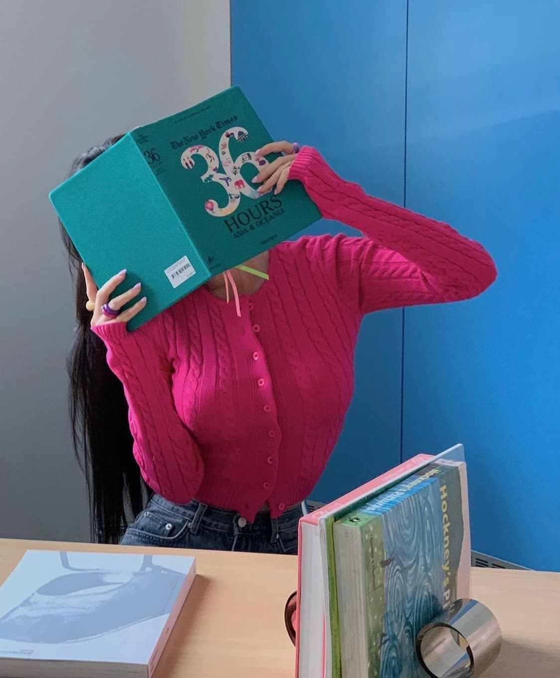 페일제이드 트위스트 가디건 핫핑크 22FW, 페일제이드 가디건 상품이미지3
