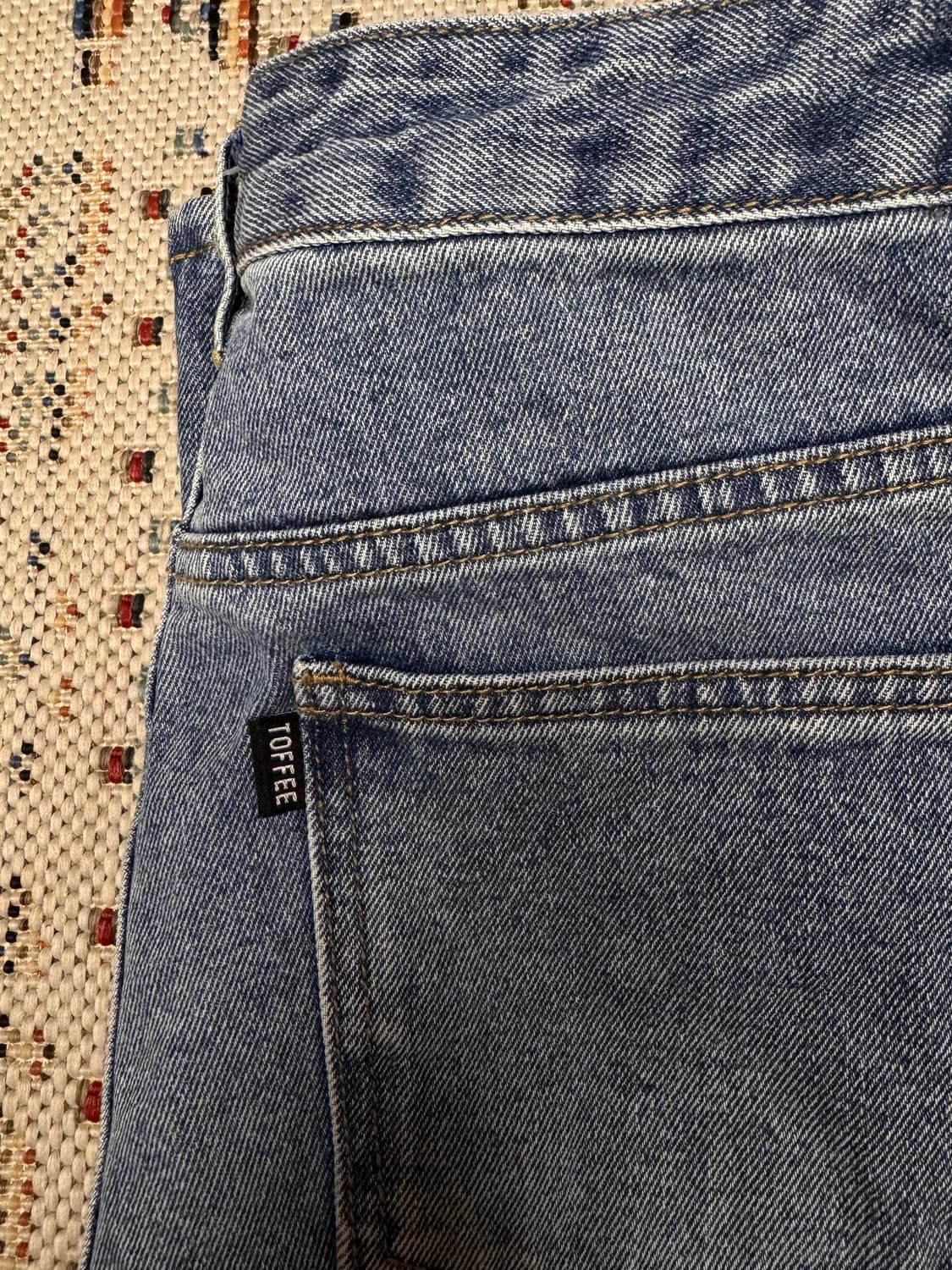 토피 TOFFEE 와이드 데님 팬츠 오일 인디고 L 상품이미지7