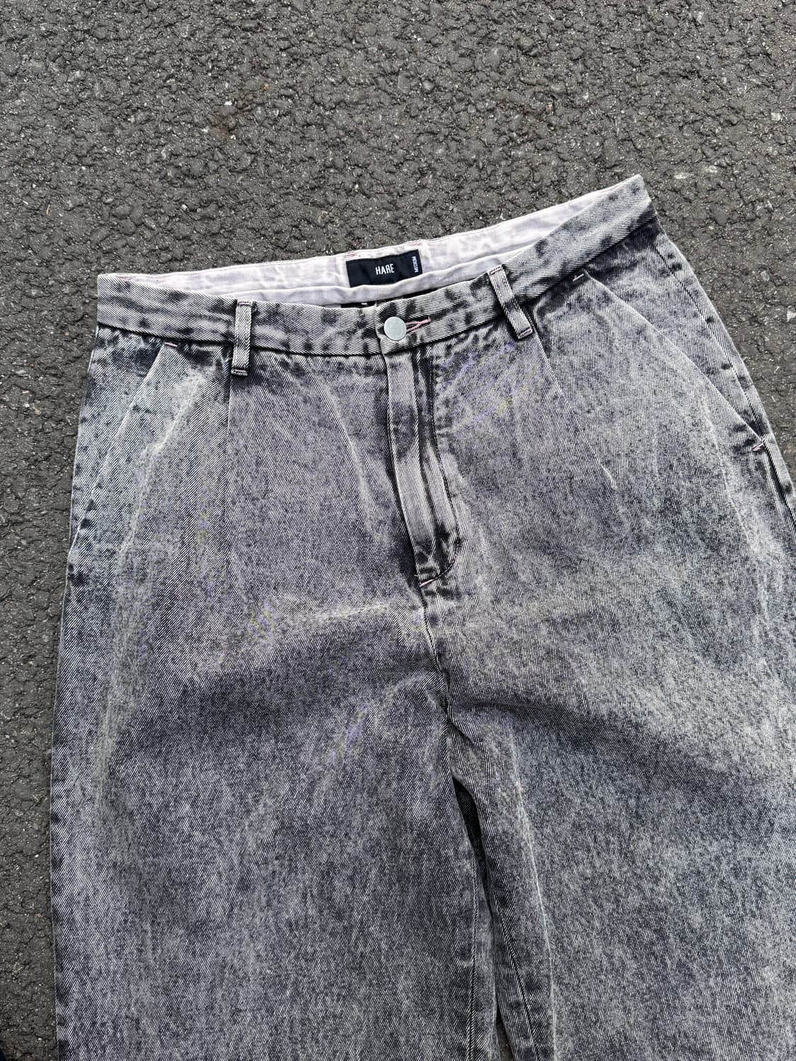 HARE 하레 스톤워싱 와이드 데님팬츠 상품이미지2