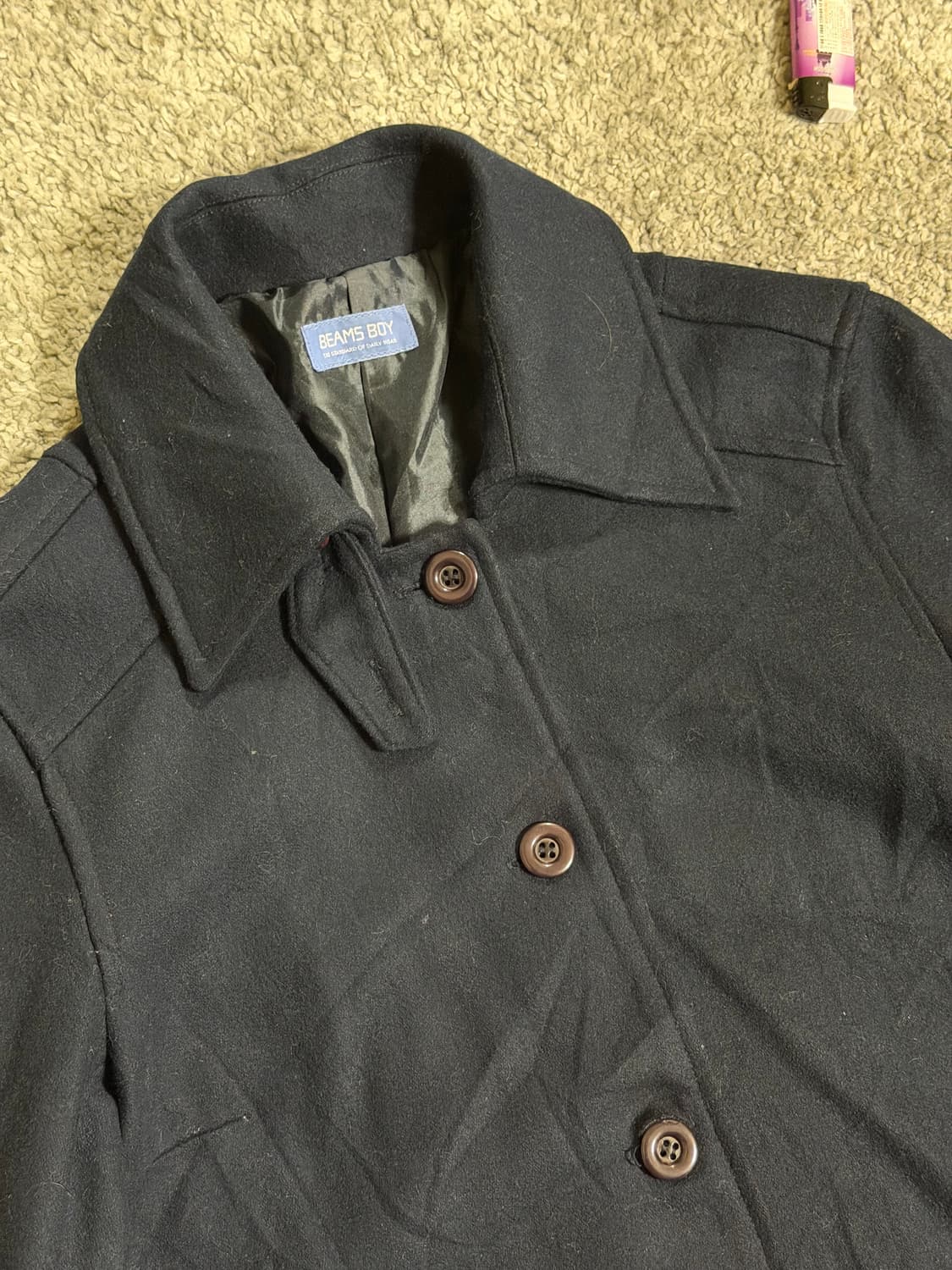 BEAMS BOY 빔즈보이 네이비 하프코트 상품이미지3