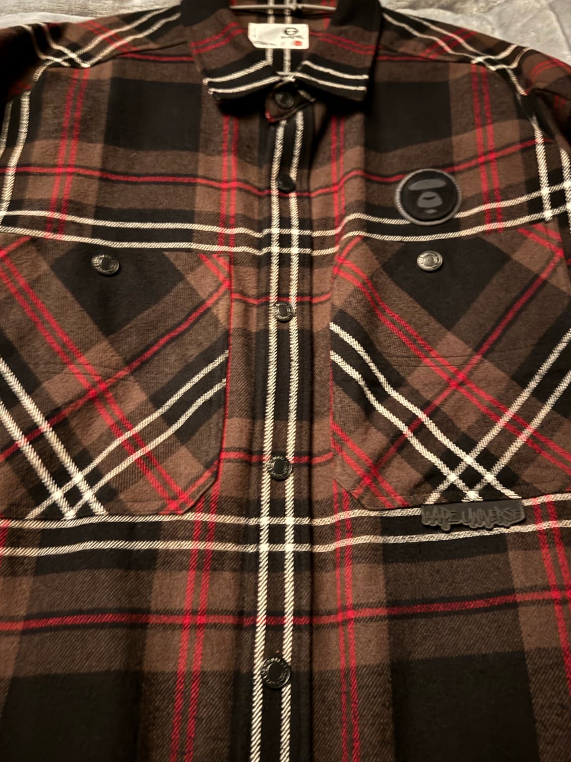 Aape 에이프 울 체크무늬 코치 자켓  상품이미지3