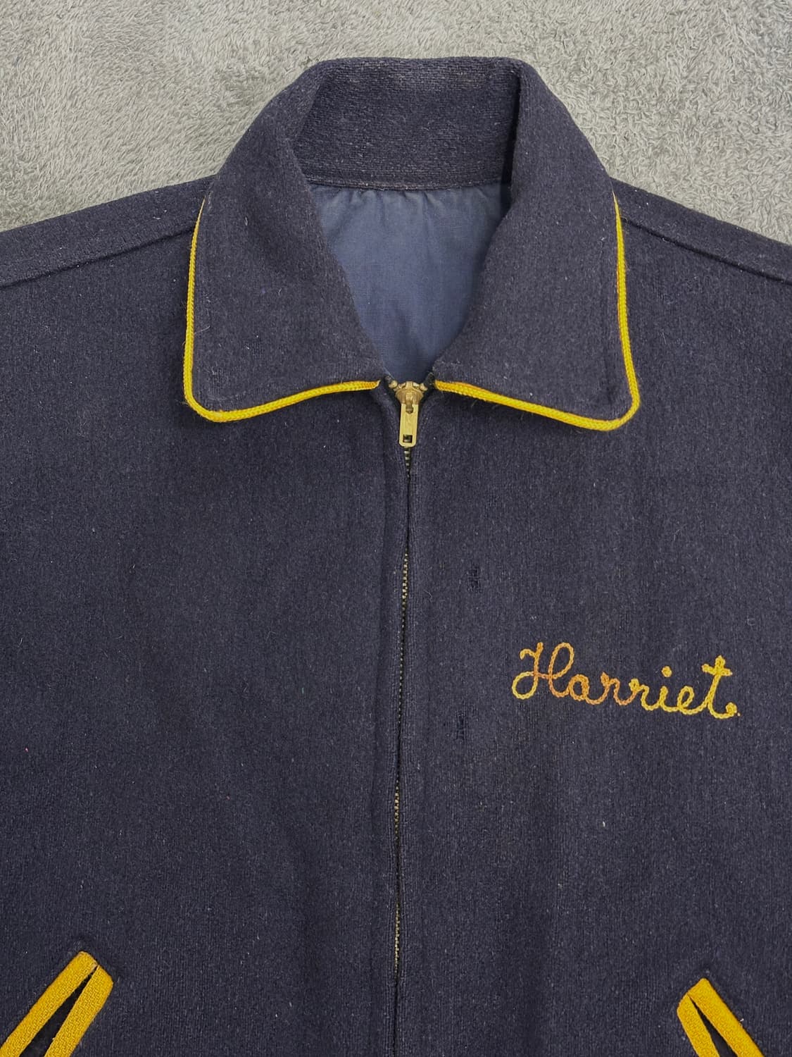 60s ELCO School 리버서블 울 바시티 자켓 M 상품이미지6