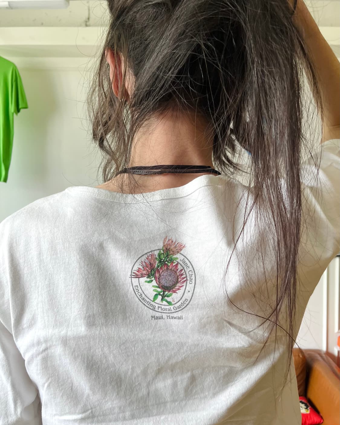 1990s JANE CHAO Floral Art 1/2 T-Shirt 상품이미지3