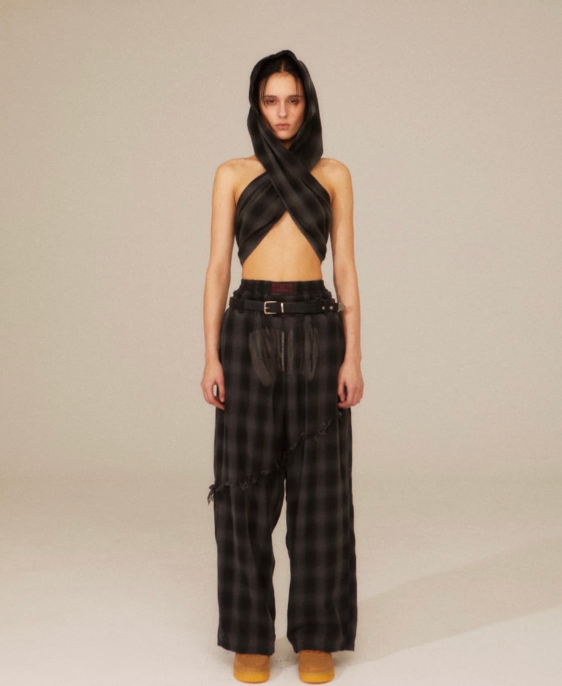 키치앤키스 체크 셔츠+후드 머플러+체크 팬츠코디 세트 셋업 상품이미지1