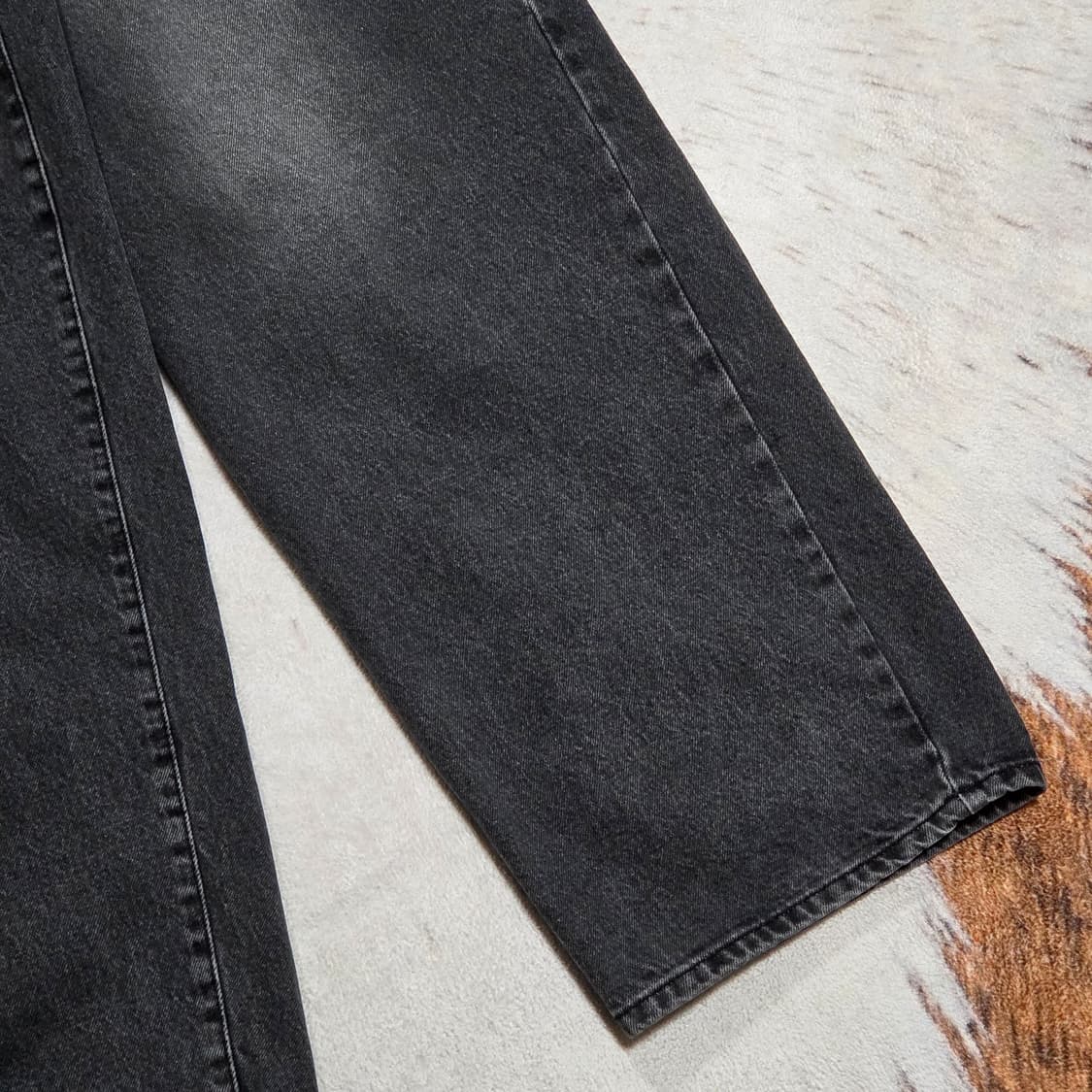 빈티지 그레이 워싱 와이드 데님 팬츠 상품이미지3