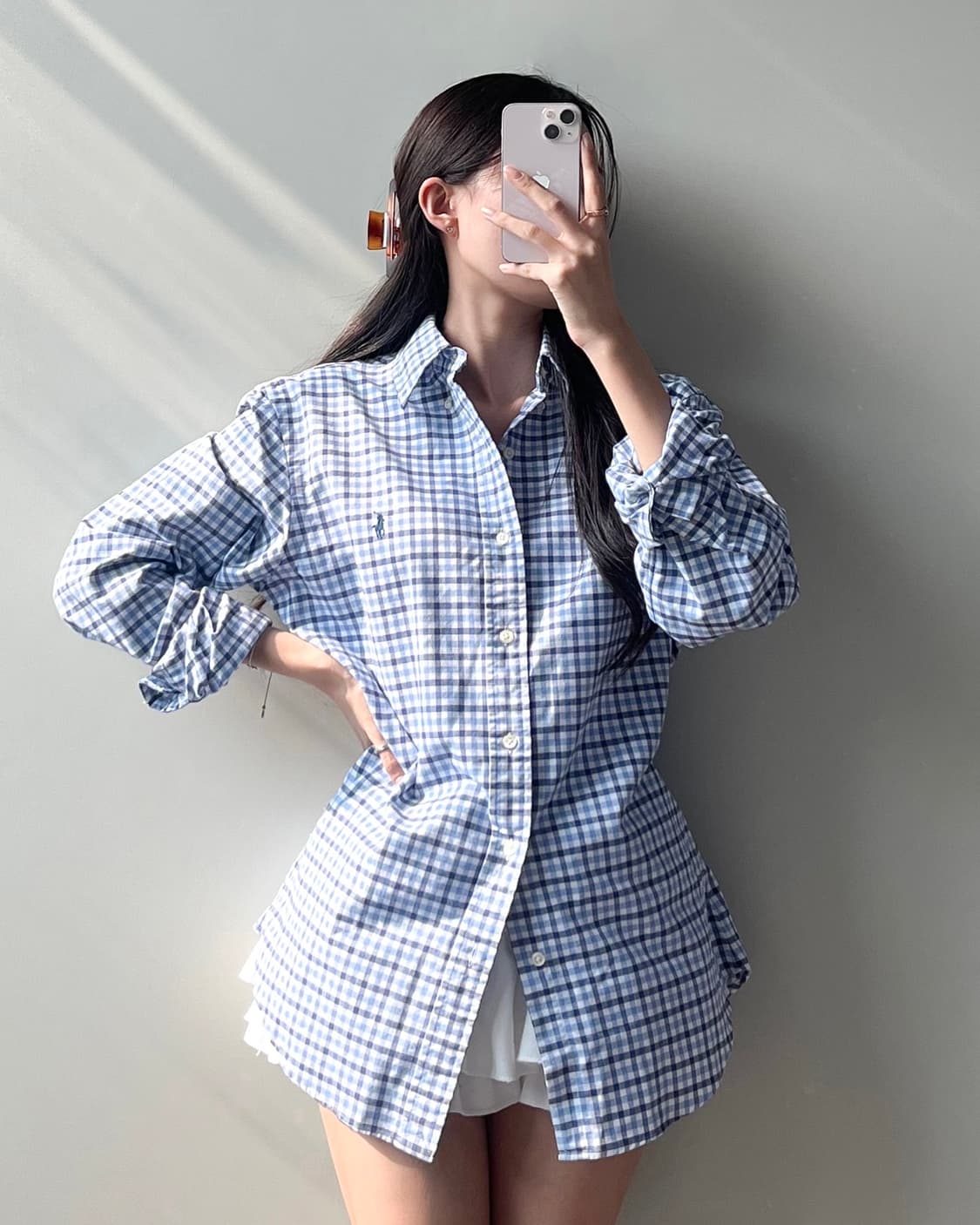 폴로 린넨 체크 셔츠  상품이미지2