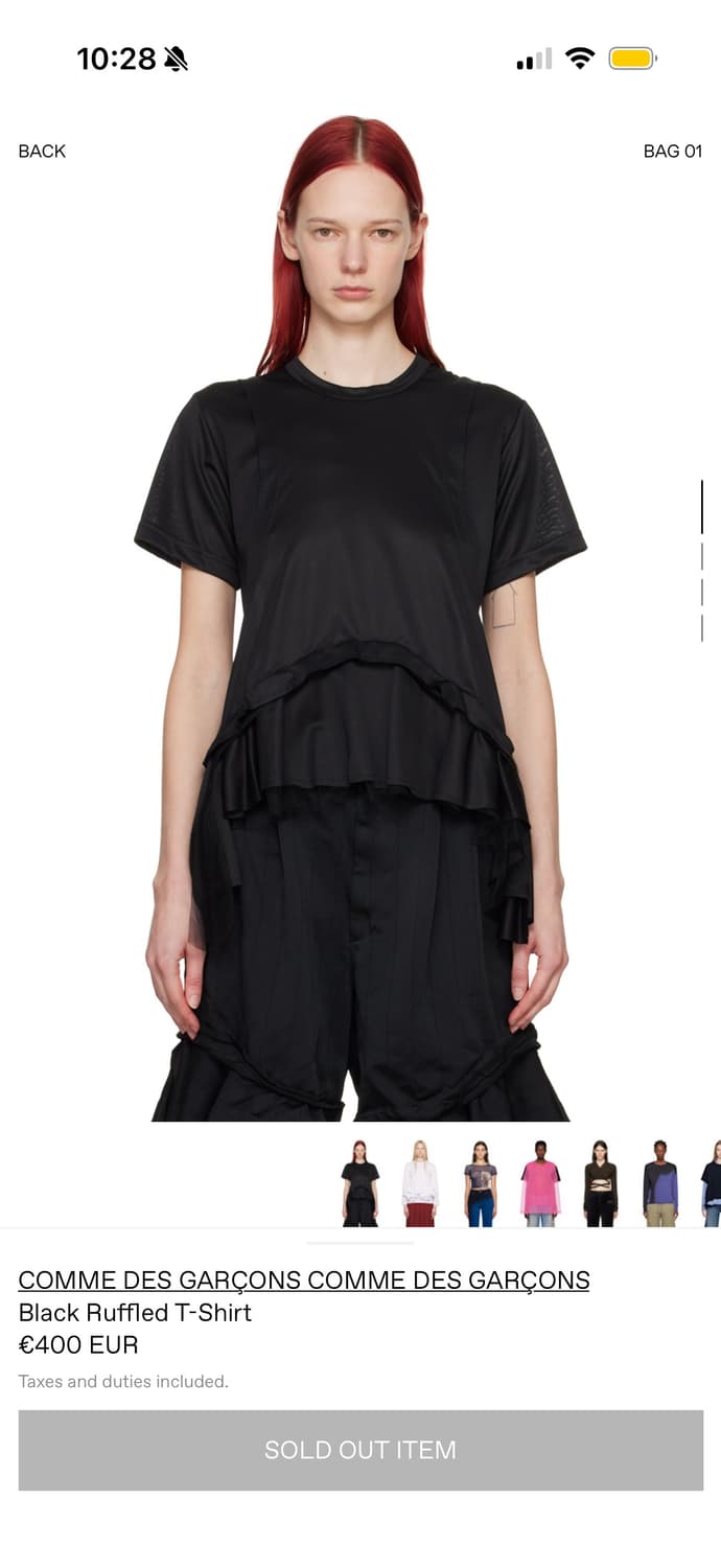 Comme Des Garcons Black Ruffled T Shirt 상품이미지6