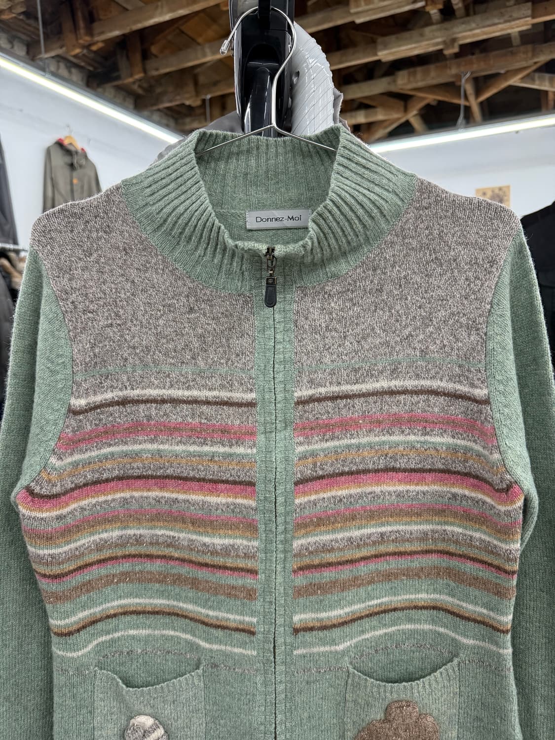 donnez-moi 램스울 니트 집업 상품이미지2