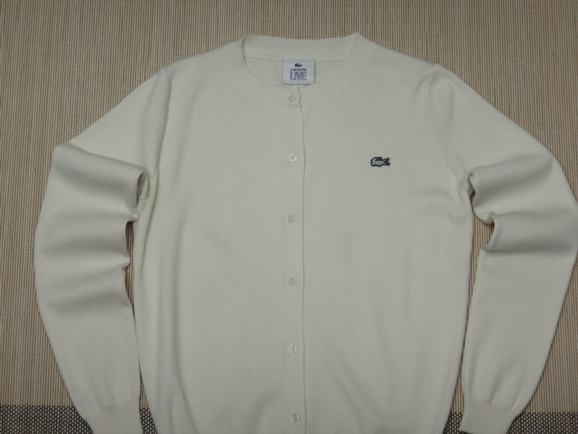 (M) 라코스테 LACOSTE 여성 가디건 아이보리 상품이미지3