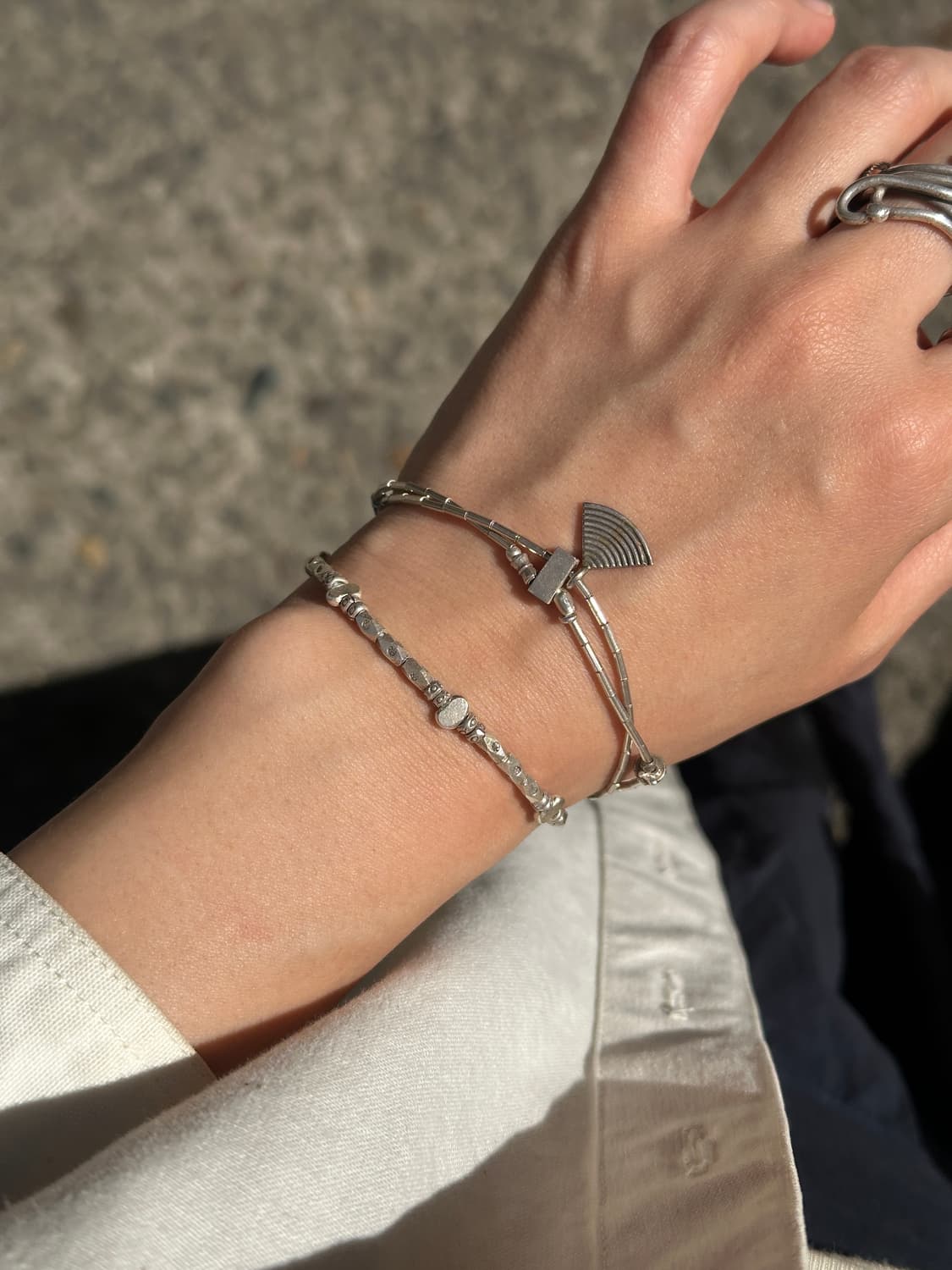 Tribal Beads Karen Silver Bracelet 상품이미지3