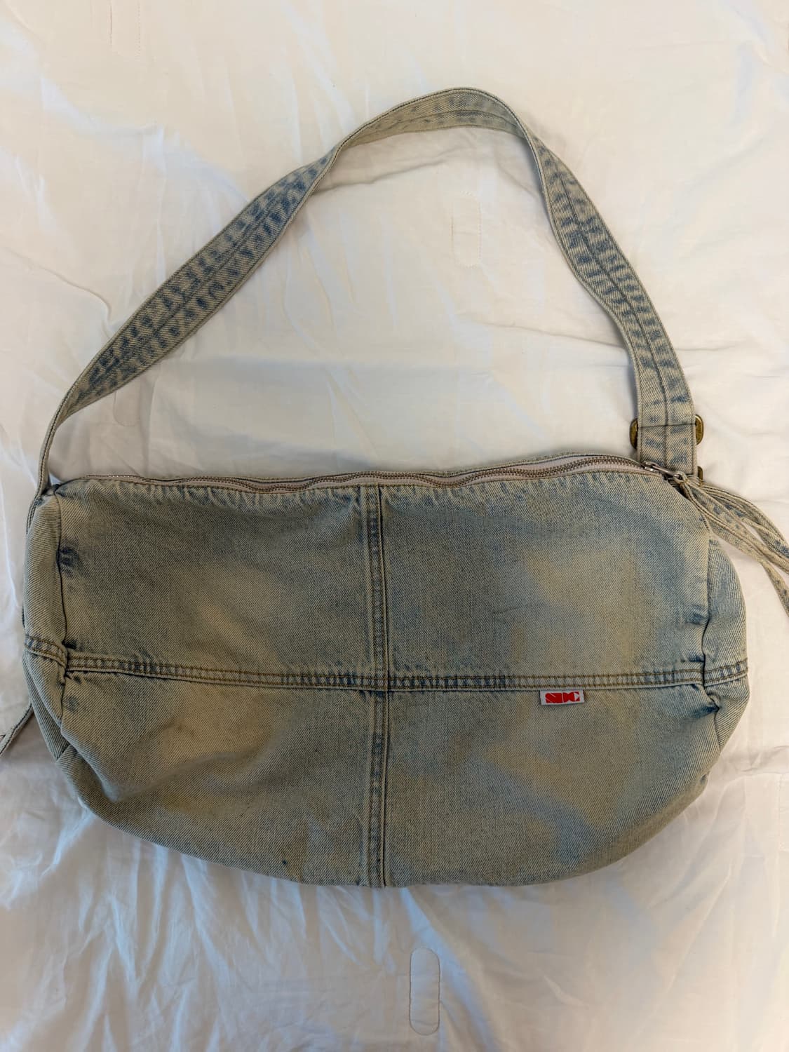 스컬프터 데님 더플백 워시드 블루 상품이미지1