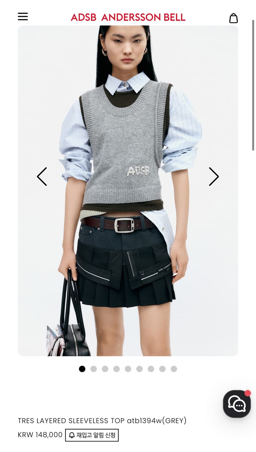 앤더슨벨 레이어드 슬리브리스 니트 탑 상품이미지3