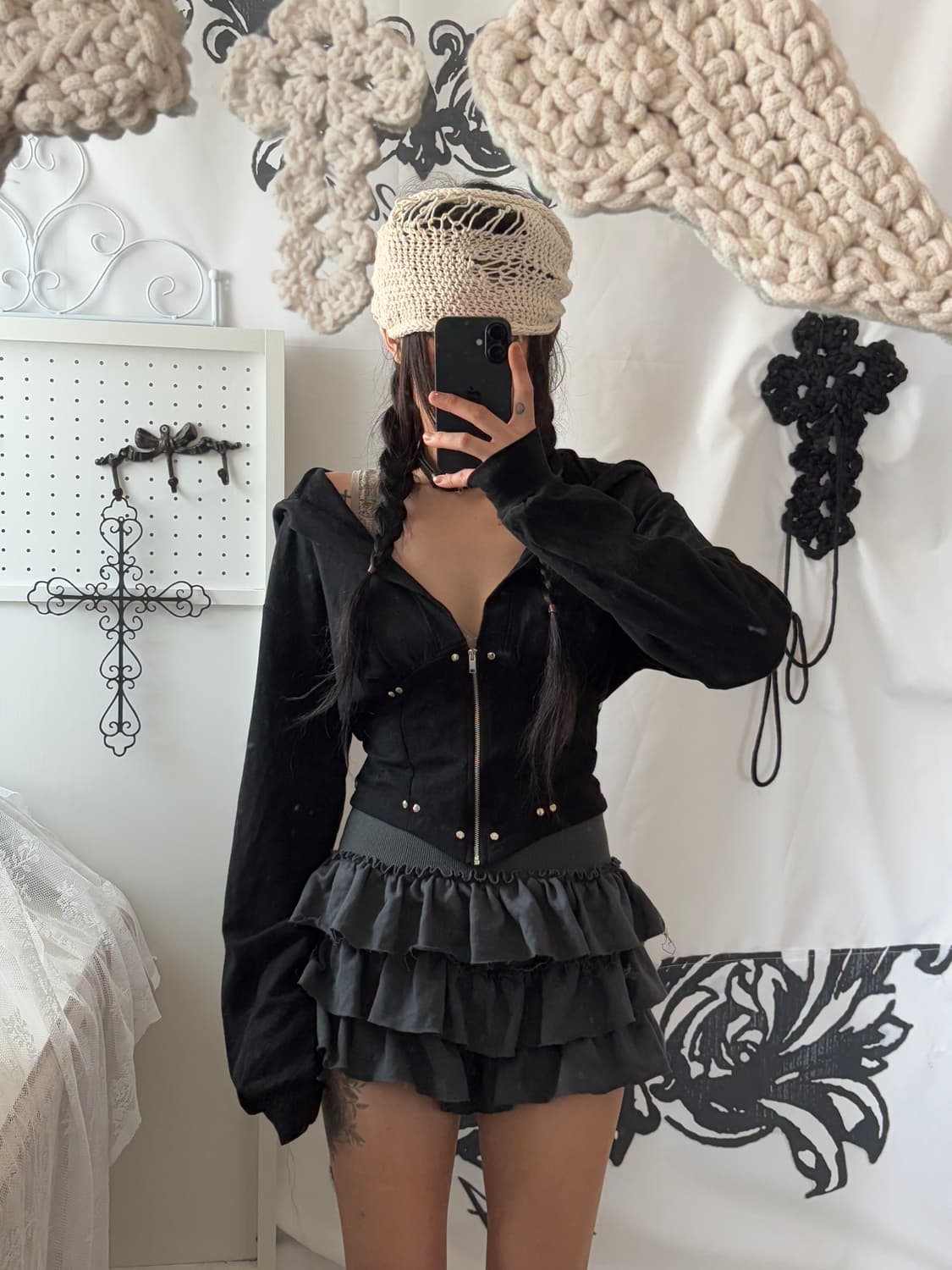 • Mlk Black Short Corset Hooded Zip-Up ( 상품이미지6