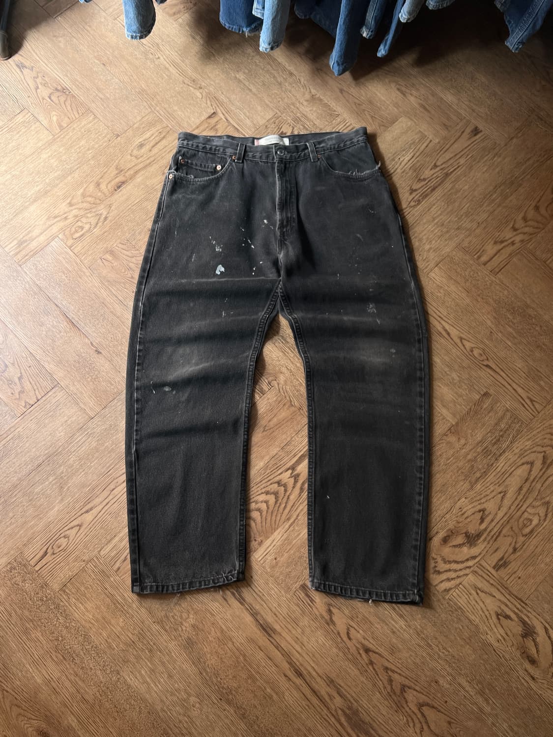 [36]00's 리바이스 505 블랭크탭 빈티지 페인팅 흑청 데님 팬츠 상품이미지1