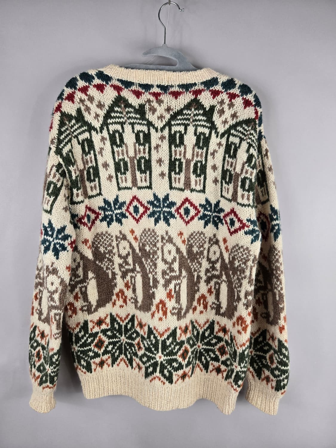 [무료배송] 다람쥐 크리스마스 노르딕 양모 울100 일본 스웨터 니트 상품이미지7