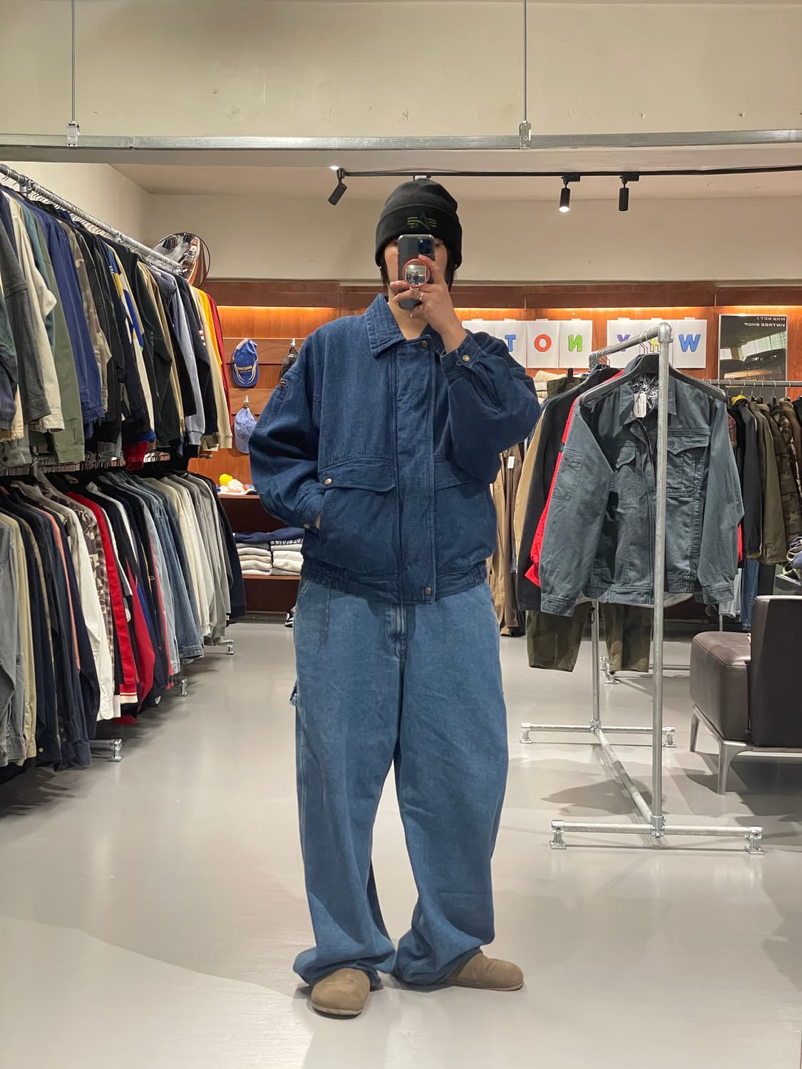 빈티지 데님 봄버 자켓 (가오리핏)   상품이미지2