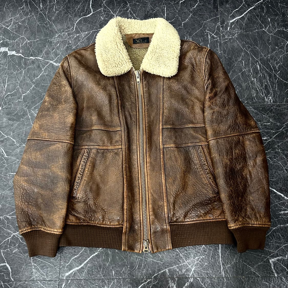 양가죽 투웨이 워시드 쉐르파 블루종 자켓 상품이미지6