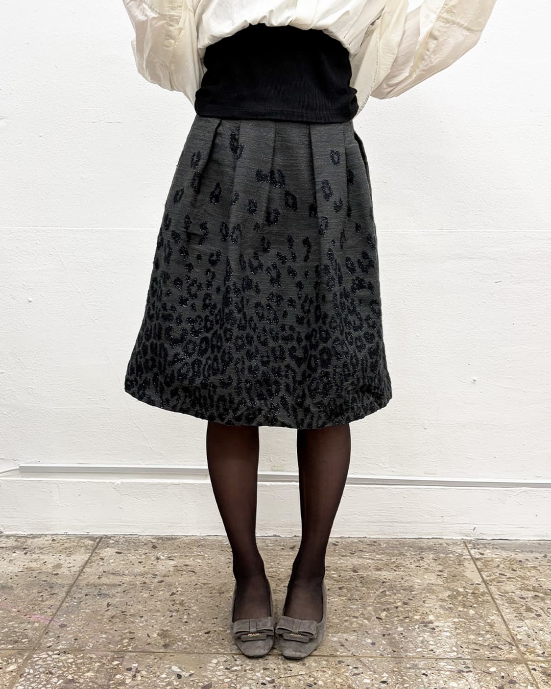 빈티지 홀로그램  플로럴 글리터 스커트 상품이미지1