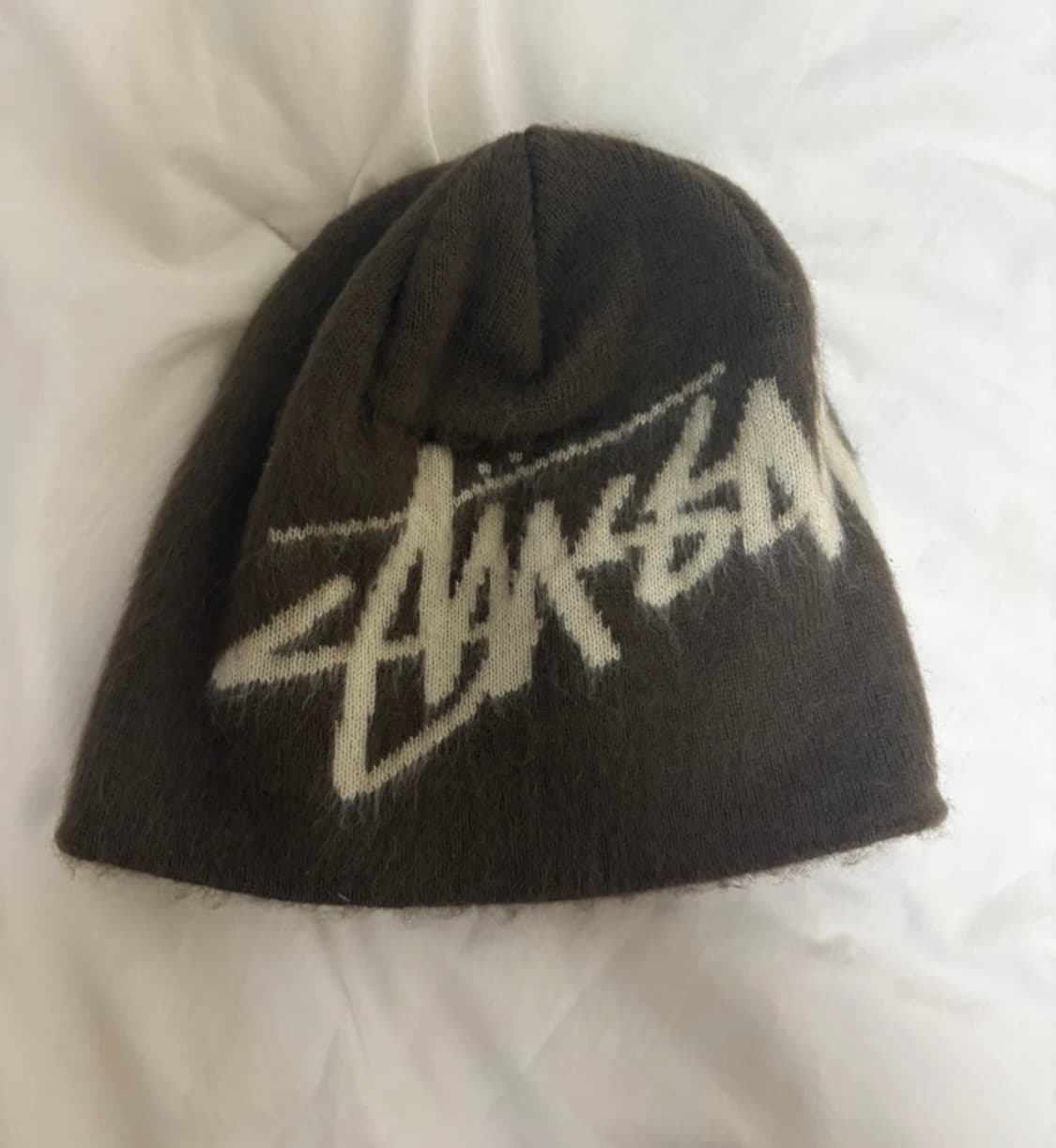 스투시 브러쉬드 아웃 스탁 스컬캡 비니 브라운 상품이미지2