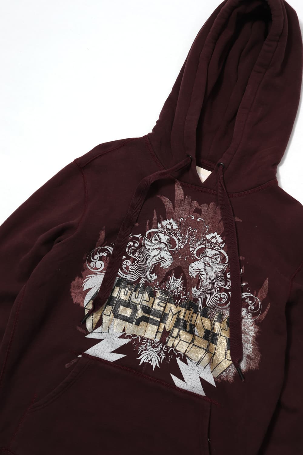 DIESEL 버건디 프린팅 기모 후드티셔츠 women L 상품이미지3