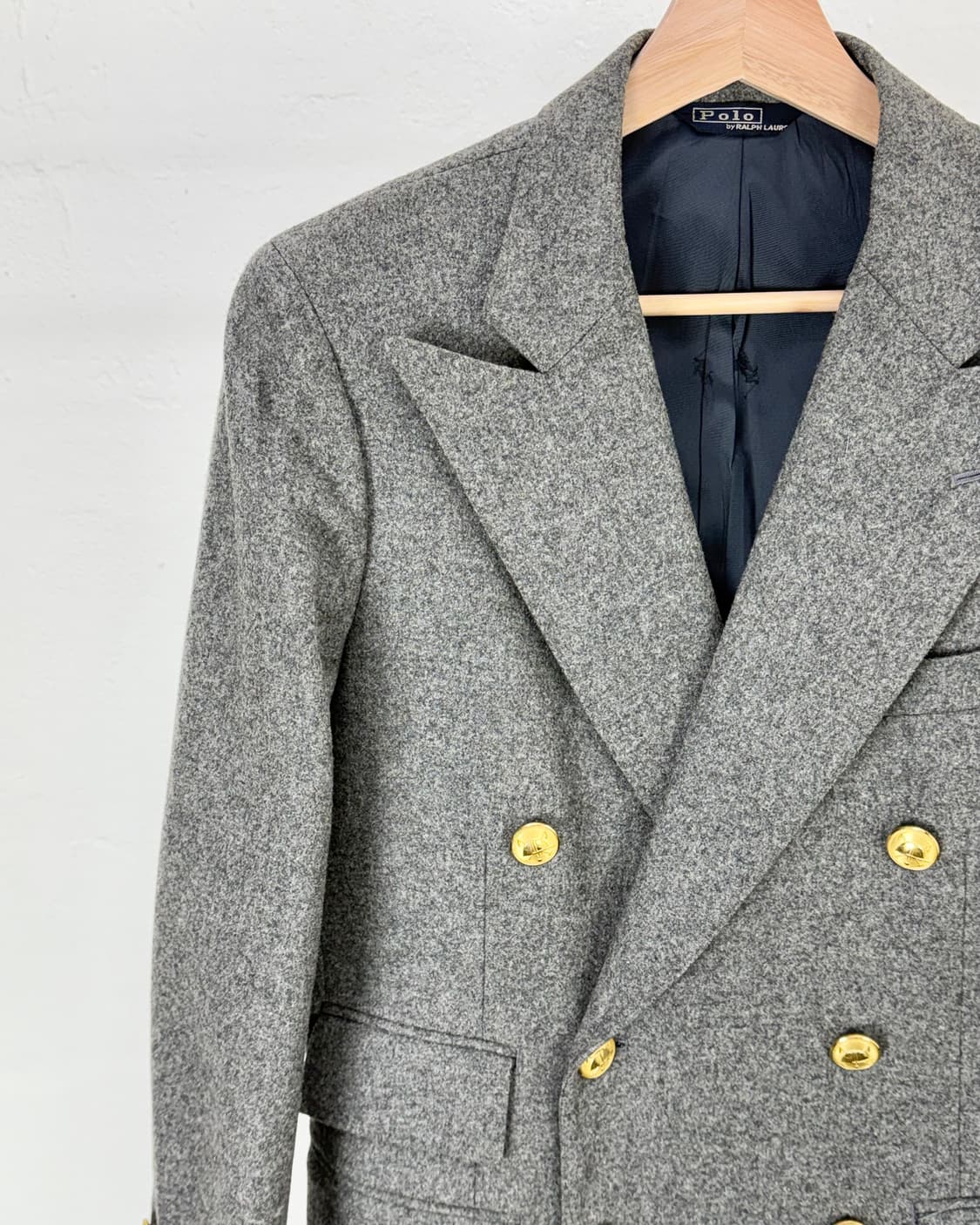 폴로 랄프로렌 모스 그레이 울 금장 더블 브레스티드 블레이저 자켓 상품이미지2