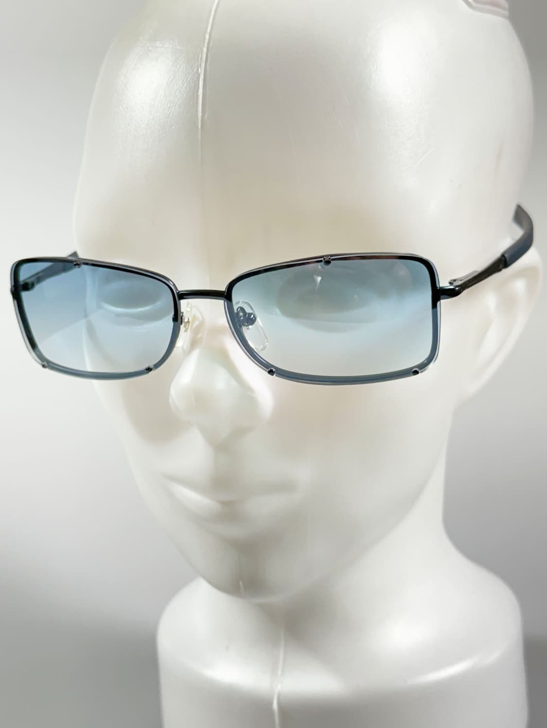 90s IXRON 무테 스퀘어 블루틴트 빈티지 선글라스 상품이미지8