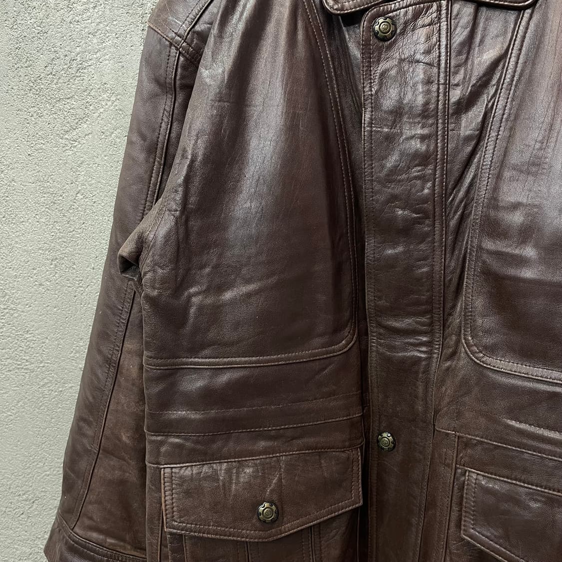 빈티지 브라운 양가죽 레더자켓 상품이미지4