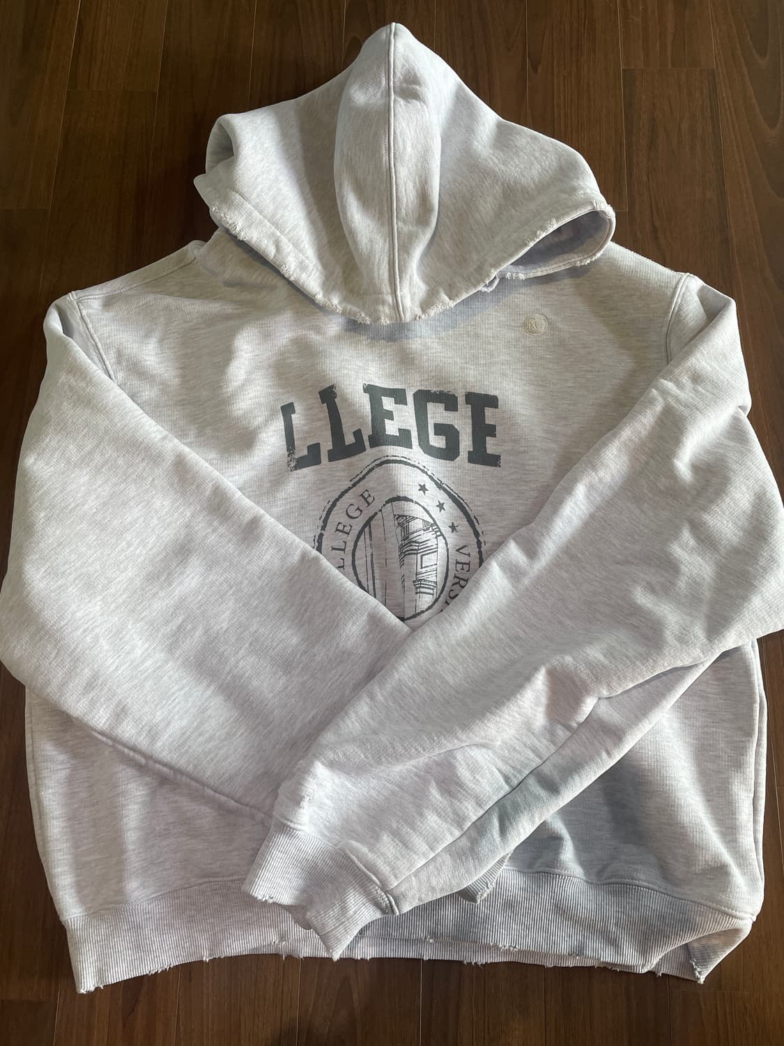 렉토 멜란지 그레이 후드티 상품이미지1