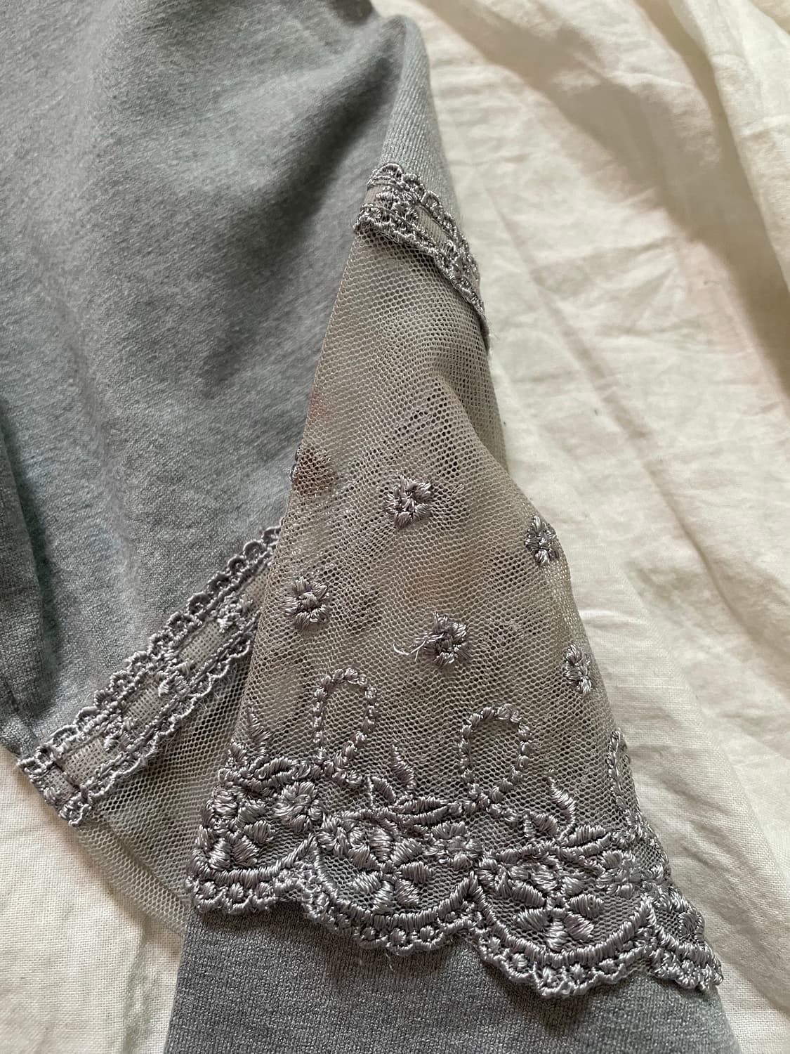     빈티지 플라워 그래픽 레이스 롱슬리브 티 상품이미지4