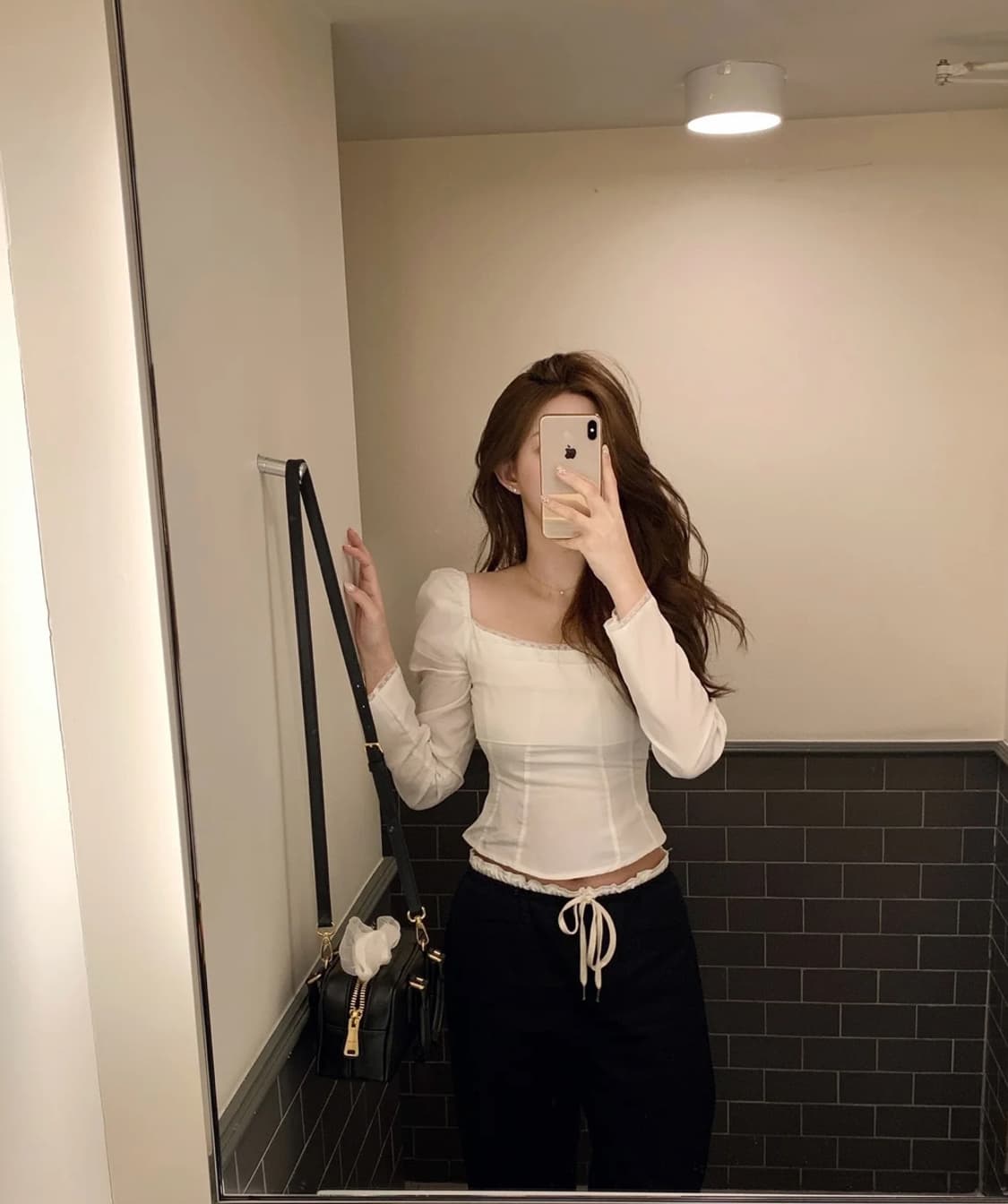 당일배송) 제니오 클린 스퀘어 레이스 블라우스 s사이즈 상품이미지1