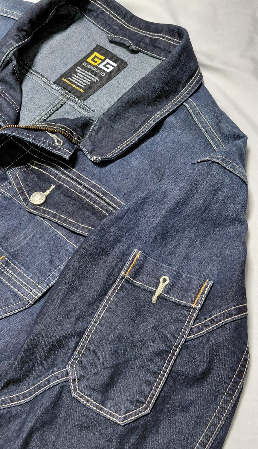 [L] G.GROUND 지그라운드 딥블루 워싱 데님 트러커 자켓 상품이미지8