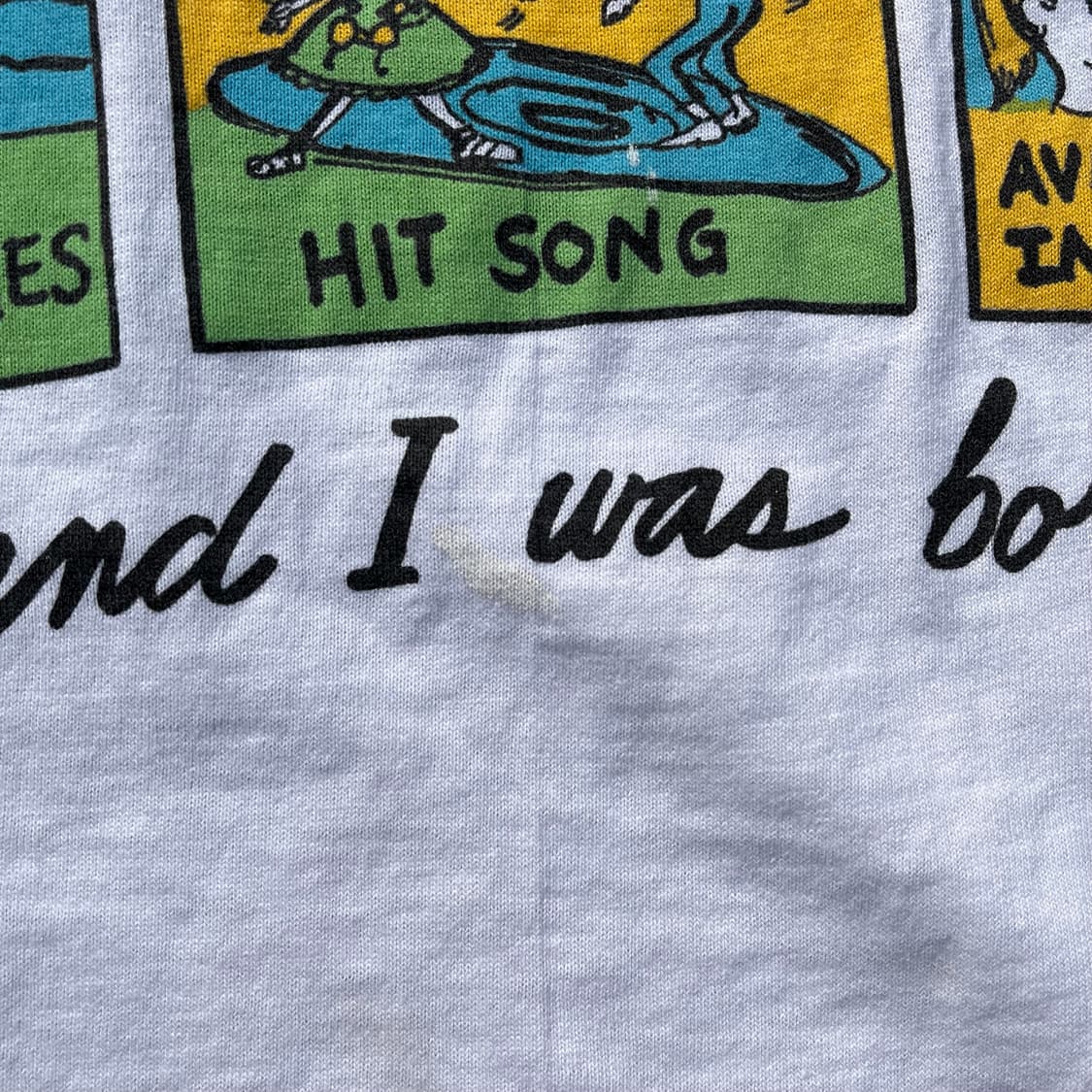 90‘s 미국 제조 프룻오브더룸 화이트 프린팅 반팔티 상품이미지7