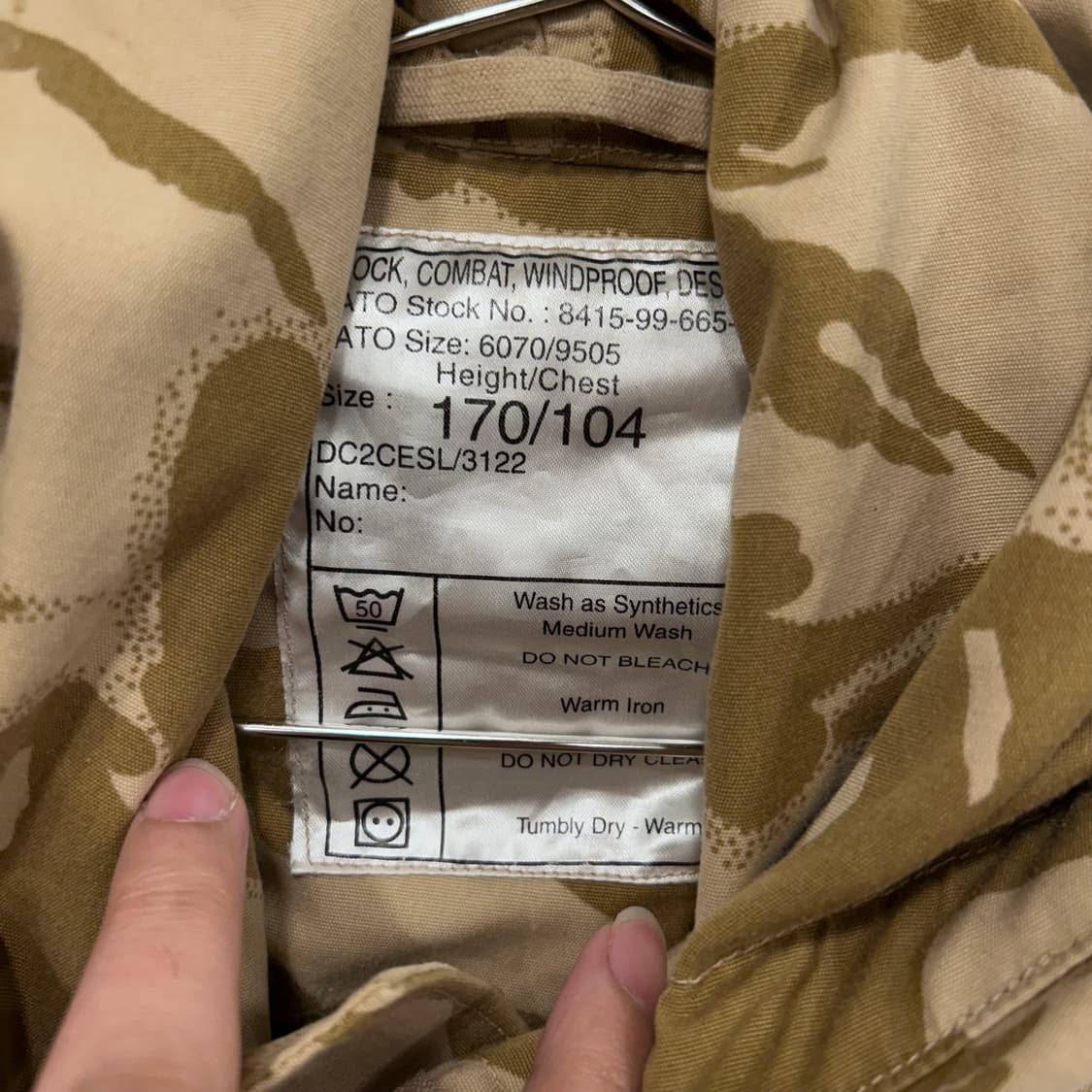 영국군 사막 위장 SAS 방풍 스모크 자켓 상품이미지3