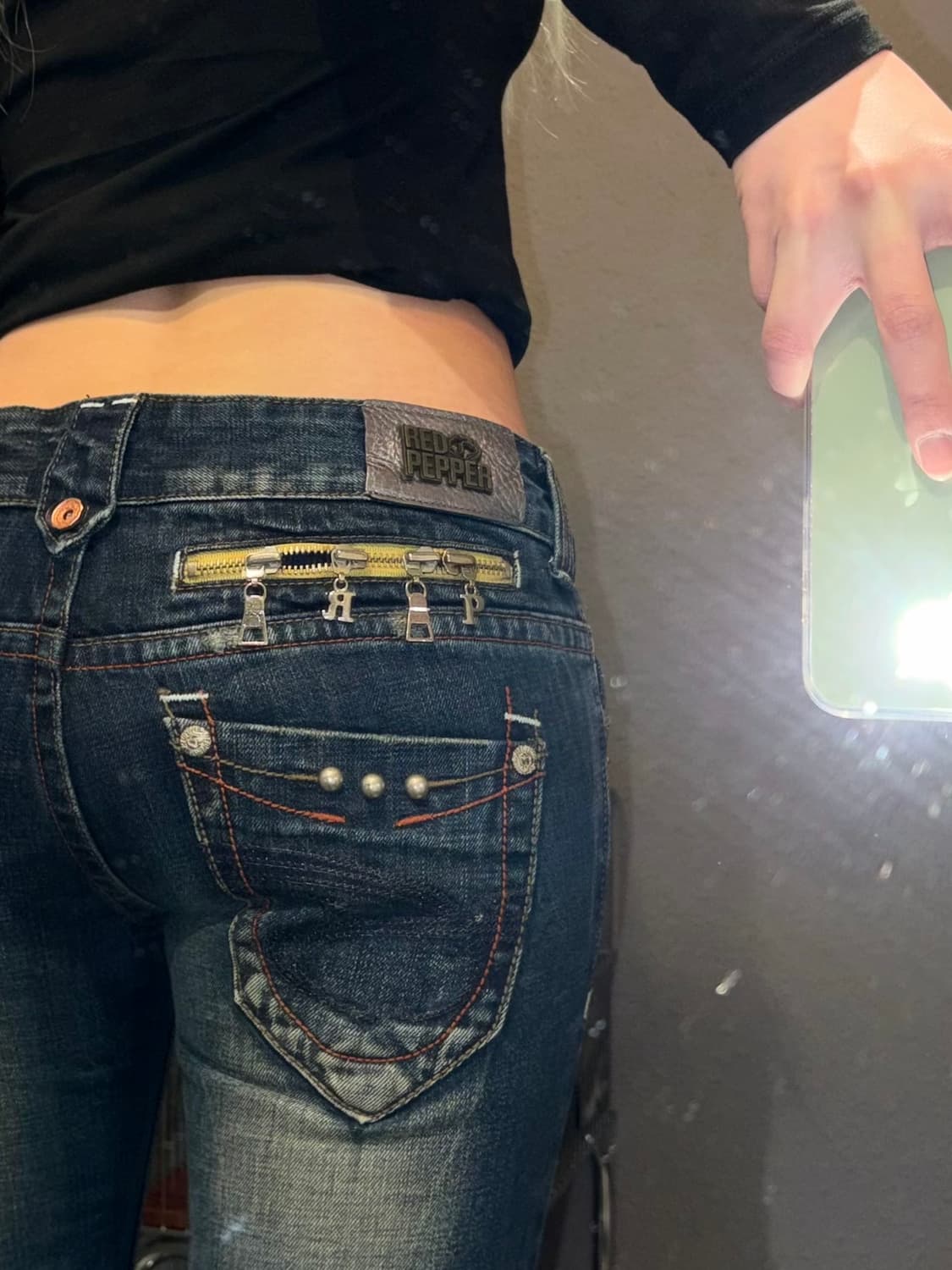 레드페퍼 부츠컷 로우라이즈 데님팬츠 상품이미지1