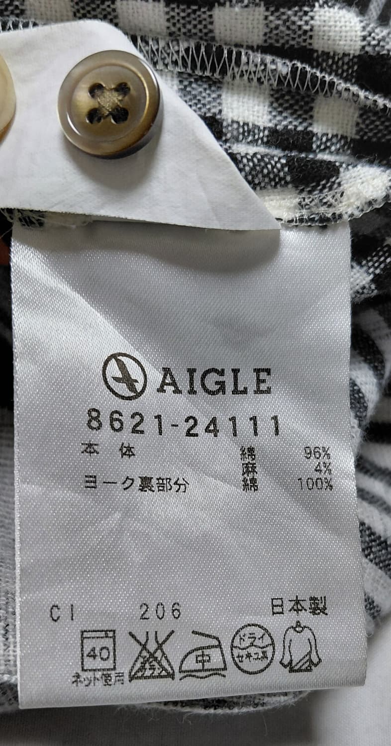 에이글(AIGLE) 빈티지 체크 원피스 (린넨 혼방 / M사이즈) 상품이미지8