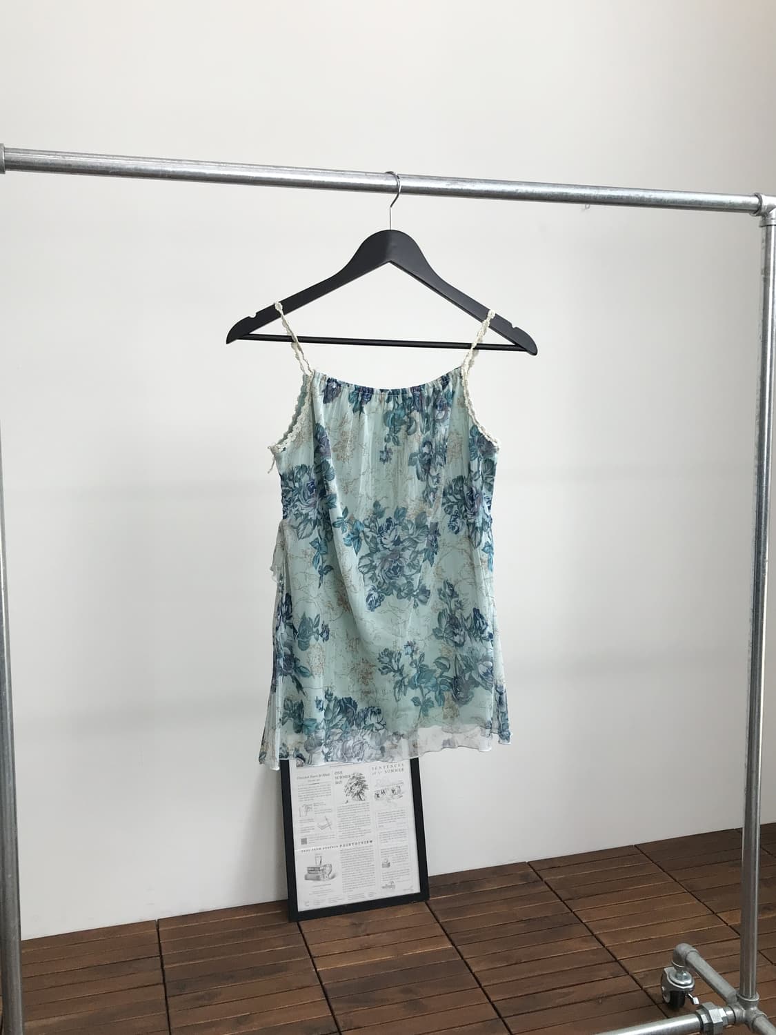 Jpn Mint Floral Sleeveless Top 상품이미지2