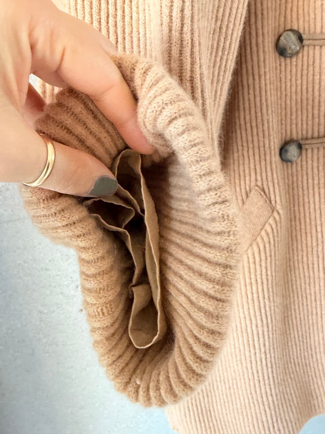 울 혼방 코트 골지 세일러 떡볶이단추 상품이미지3