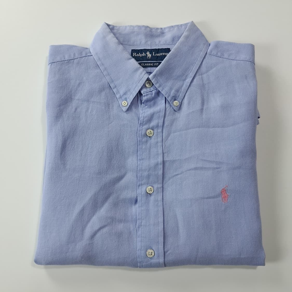 CK316 XL 폴로 00s 린넨 핑크포니 스카이블루 반팔 셔츠 남방 상품이미지10