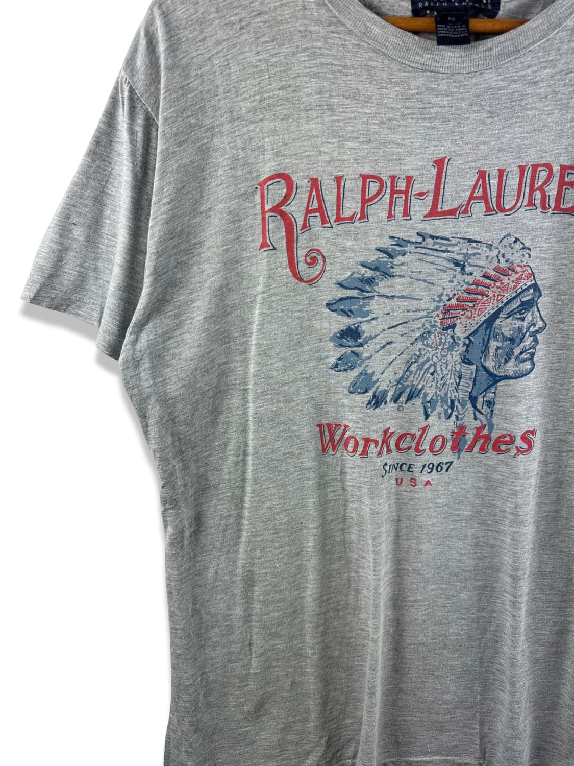 90S POLO USA MADE 싱글스티치 인디언 반팔티2468 상품이미지4